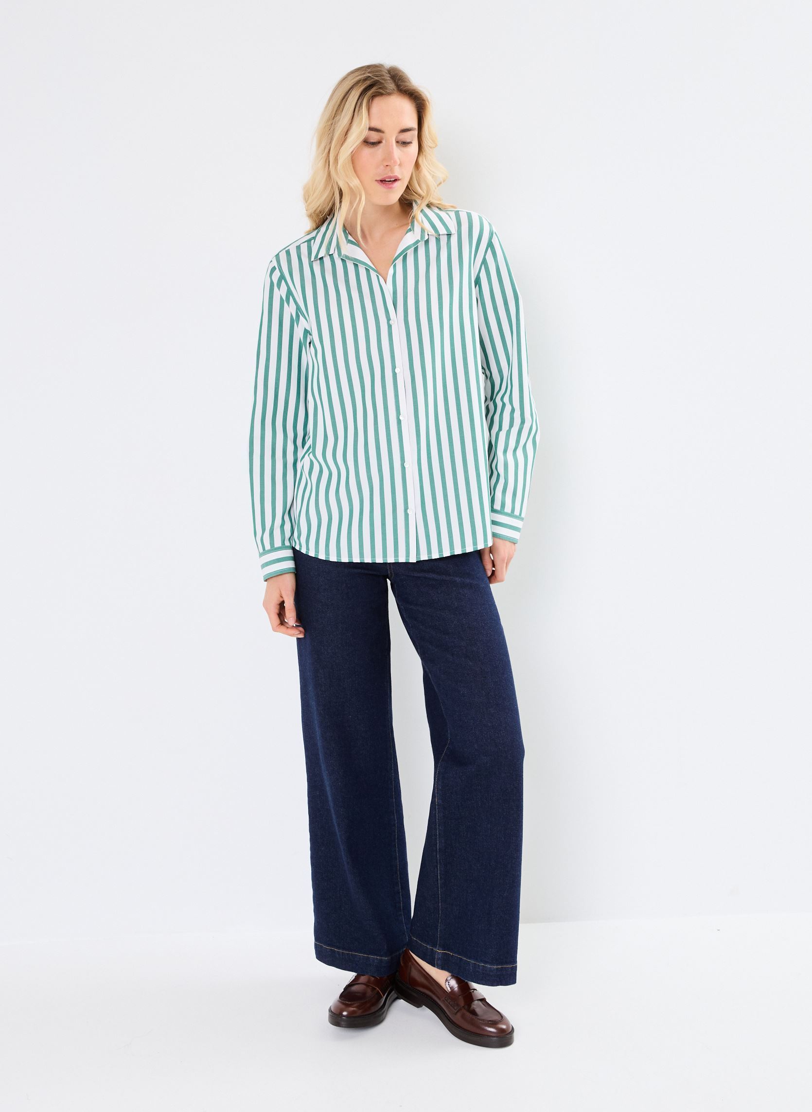 Camicie a maniche lunghe CMONTERREY donna verde Georgia Rose Camicie a maniche lunghe CMONTERREY donna verde IMP_RAYE BICO BLANC_VERT