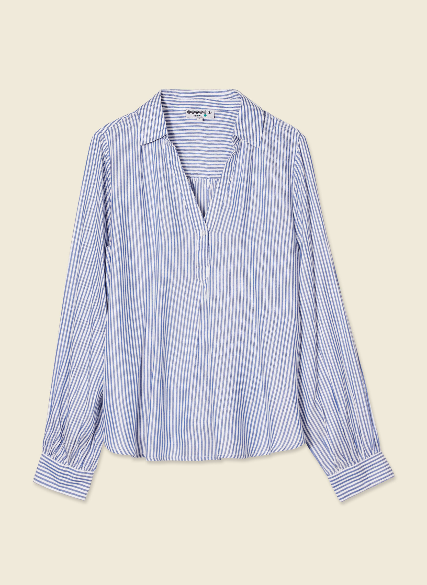 Chemise Homme Bonobos Coupe Standard - Bleu à Imprimé Poisson - Manches Longues - Taille M