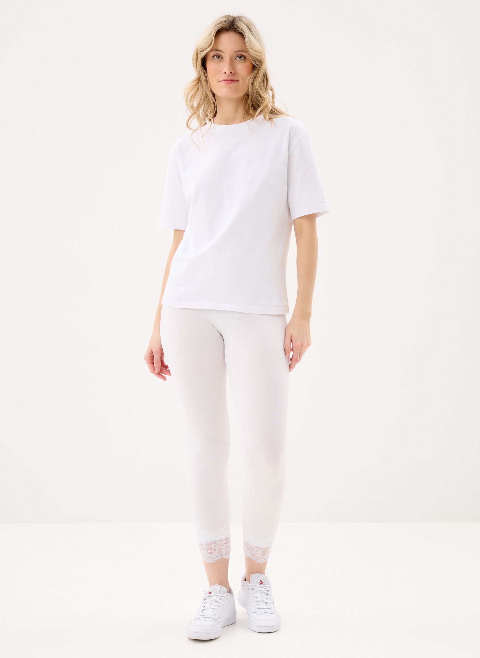 Leggings PANTALON-LEGGING-COURTDENTELLE femme blanc MADE BY Leggings PANTALON-LEGGING-COURTDENTELLE femme blanc BLANC