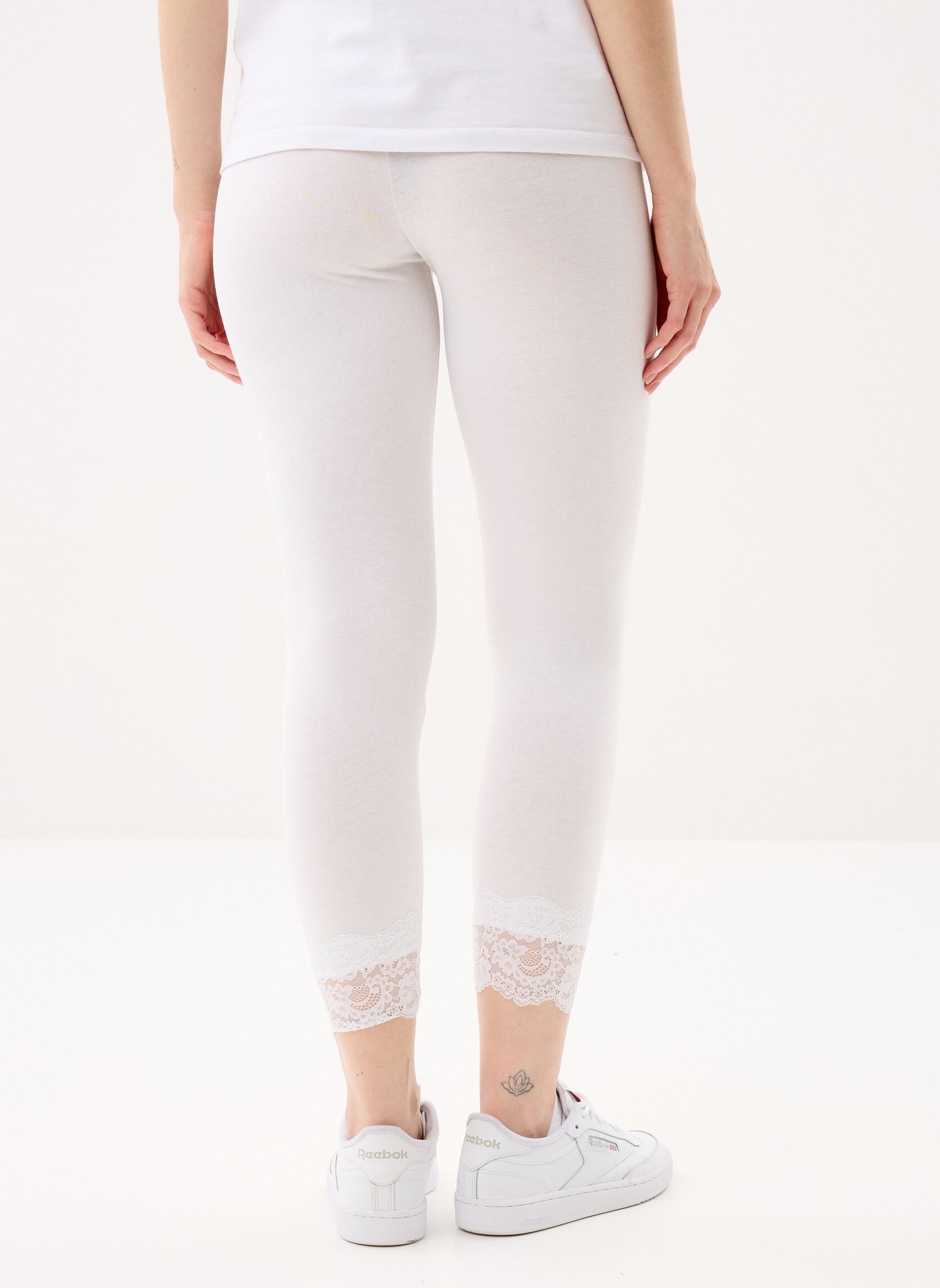 Leggings PANTALON-LEGGING-COURTDENTELLE femme blanc MADE BY Leggings PANTALON-LEGGING-COURTDENTELLE femme blanc BLANC