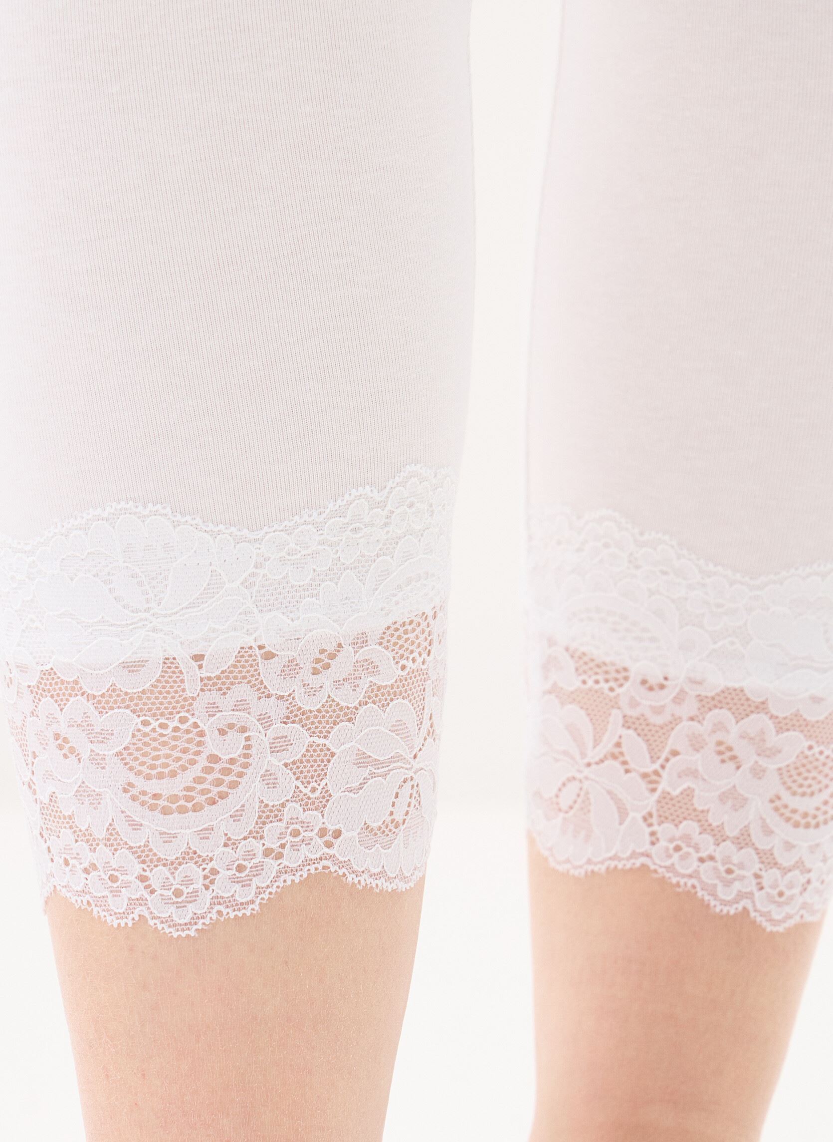 Leggings PANTALON-LEGGING-COURTDENTELLE femme blanc MADE BY Leggings PANTALON-LEGGING-COURTDENTELLE femme blanc BLANC