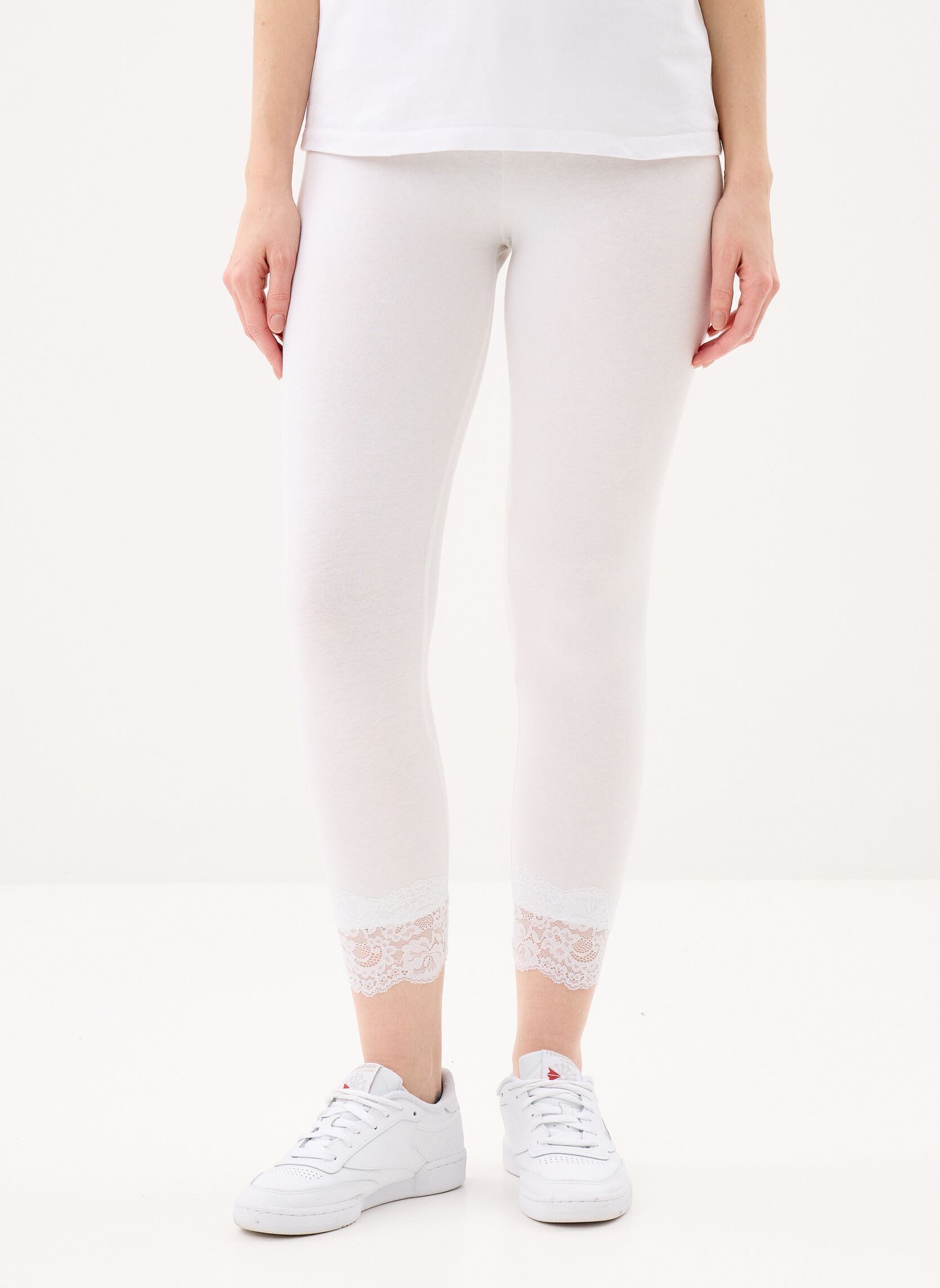 Leggings PANTALON-LEGGING-COURTDENTELLE femme blanc MADE BY Leggings PANTALON-LEGGING-COURTDENTELLE femme blanc BLANC