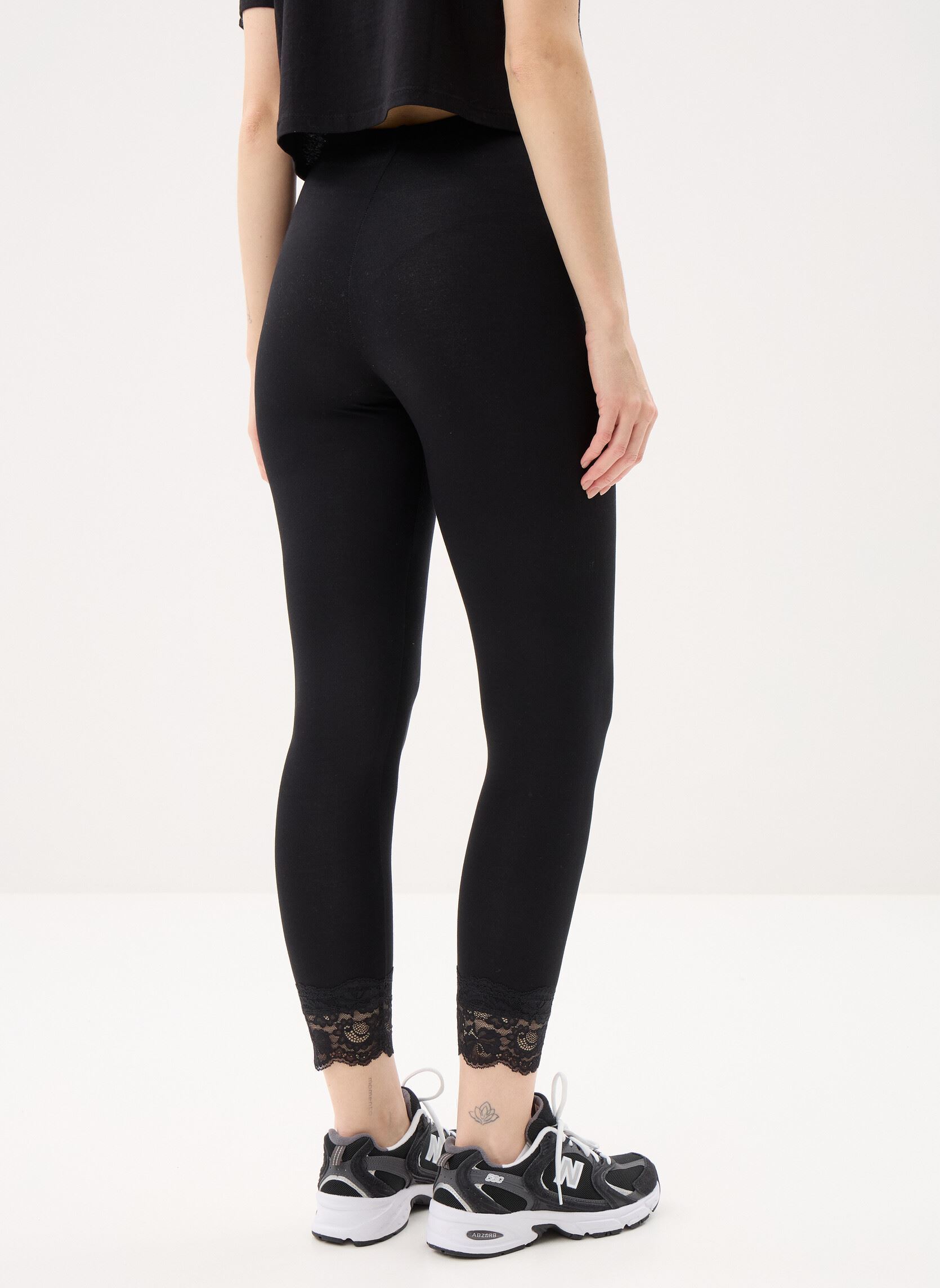 Leggings PANTALON-LEGGING-COURTDENTELLE femme noir MADE BY Leggings PANTALON-LEGGING-COURTDENTELLE femme noir NOIR