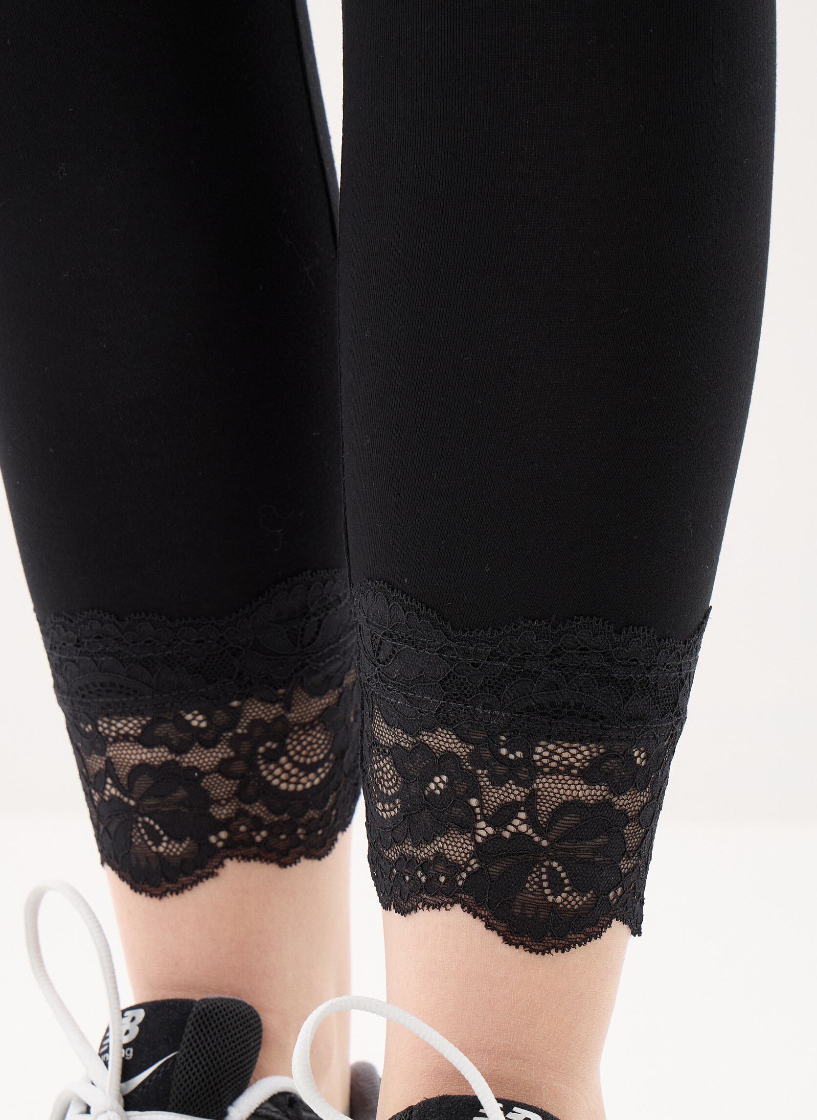 Leggings PANTALON-LEGGING-COURTDENTELLE femme noir MADE BY Leggings PANTALON-LEGGING-COURTDENTELLE femme noir NOIR