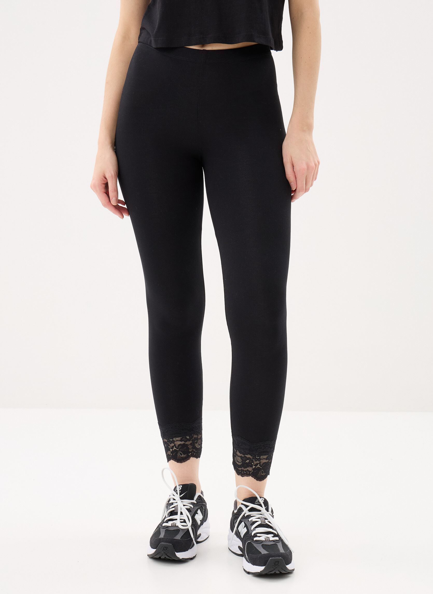 Leggings PANTALON-LEGGING-COURTDENTELLE femme noir MADE BY Leggings PANTALON-LEGGING-COURTDENTELLE femme noir NOIR
