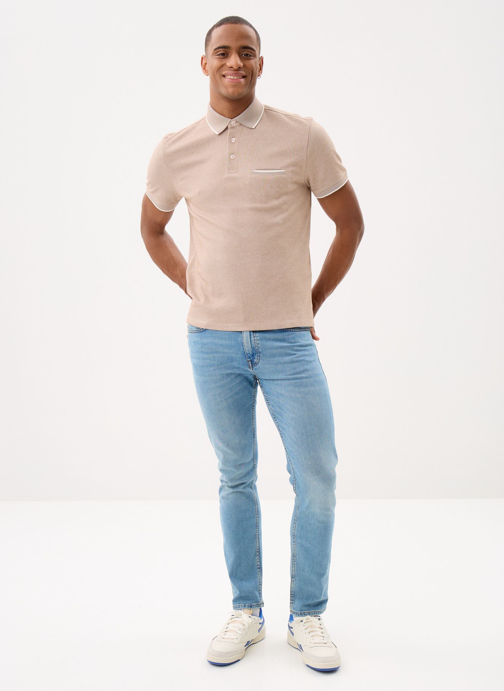 Polos manches courtes TPOLO-JACQUARD homme marron Marvin&Co Polos manches courtes TPOLO-JACQUARD homme marron TAUPE GRAY