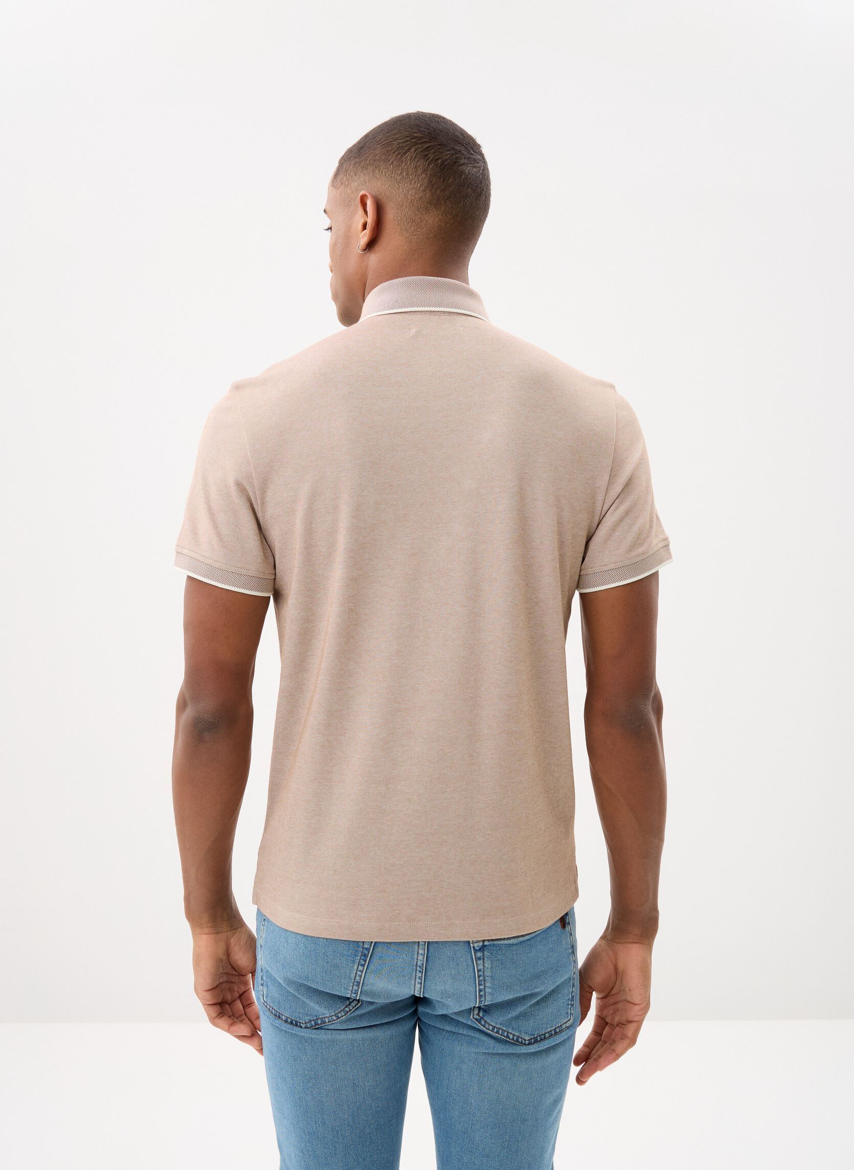 Polos manches courtes TPOLO-JACQUARD homme marron Marvin&Co Polos manches courtes TPOLO-JACQUARD homme marron TAUPE GRAY