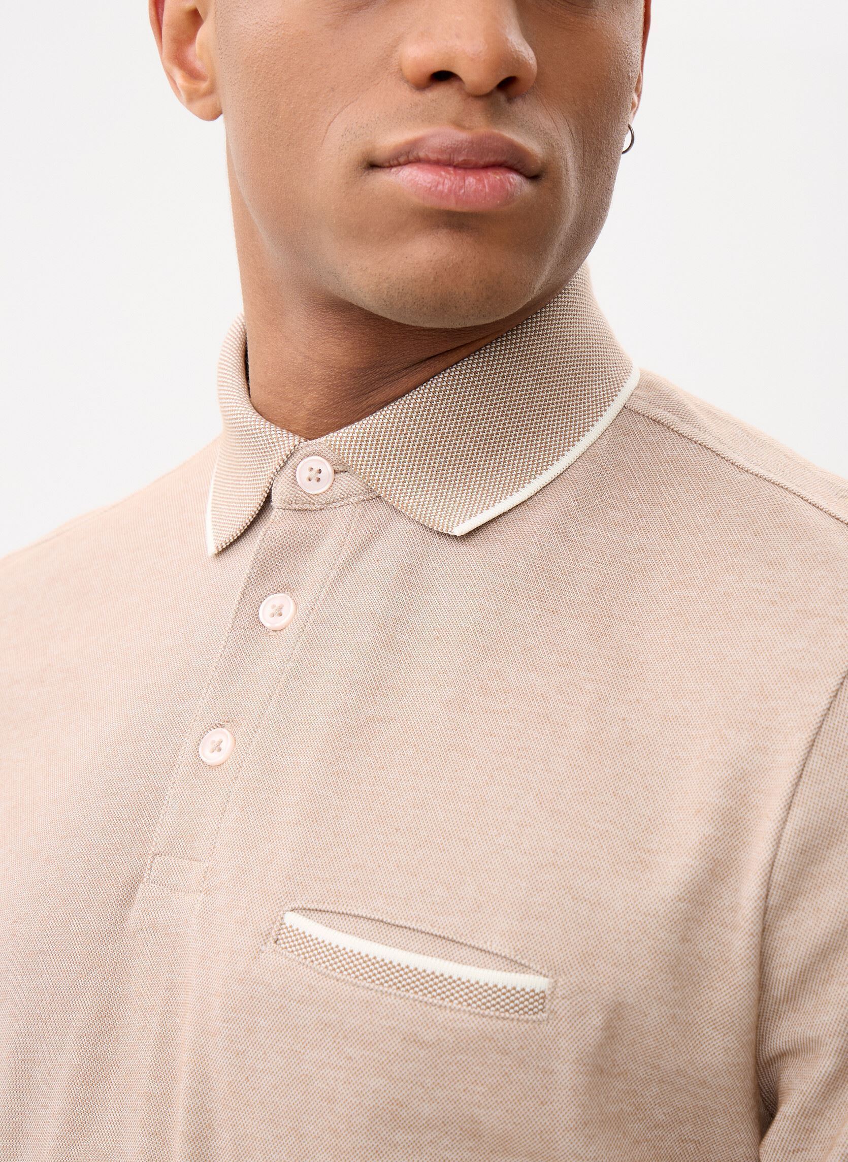 Polos manches courtes TPOLO-JACQUARD homme marron Marvin&Co Polos manches courtes TPOLO-JACQUARD homme marron TAUPE GRAY
