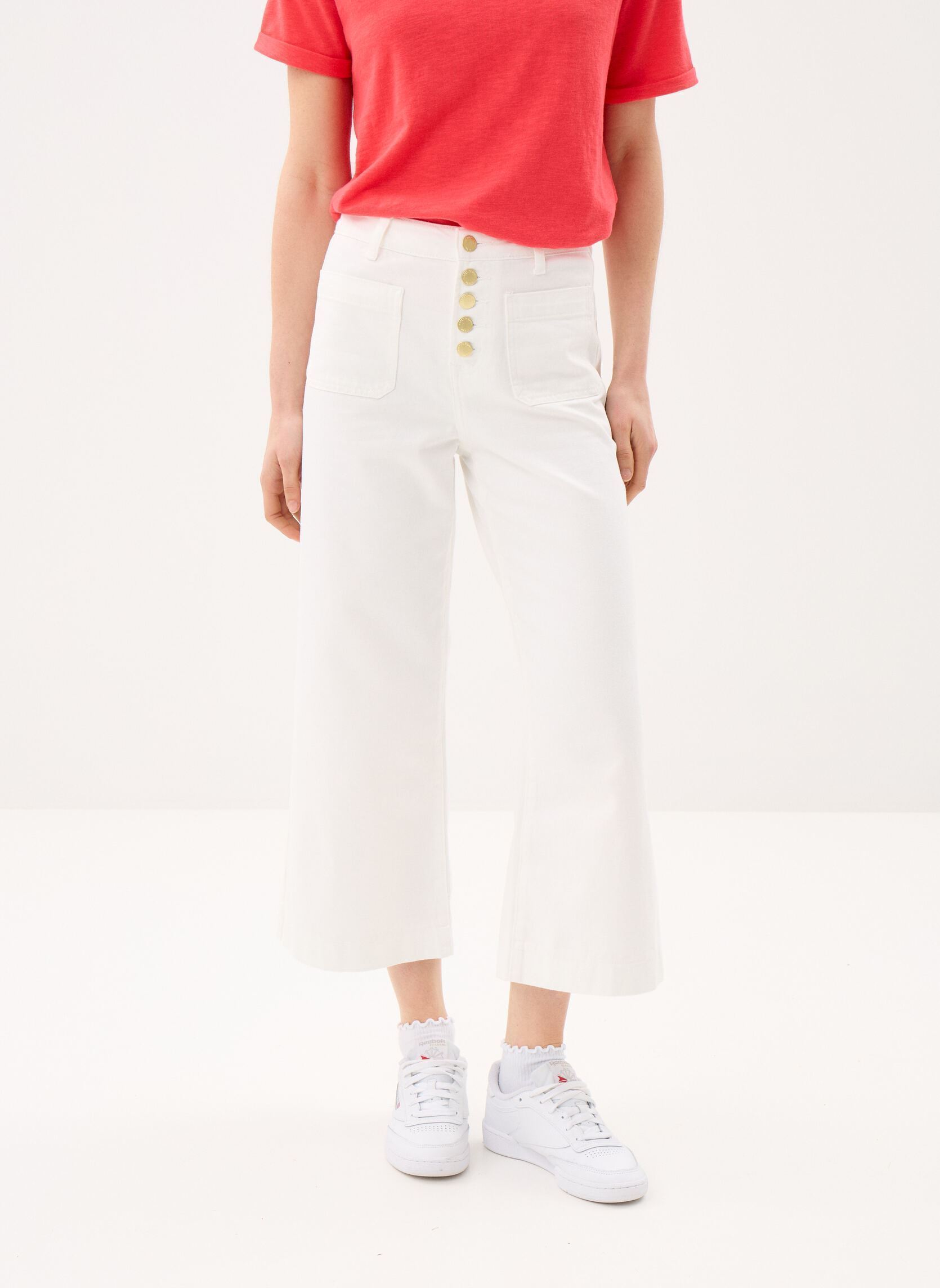Jeans flare Atlanta femme blanc La Petite Etoile Jeans flare Atlanta femme blanc BLANC