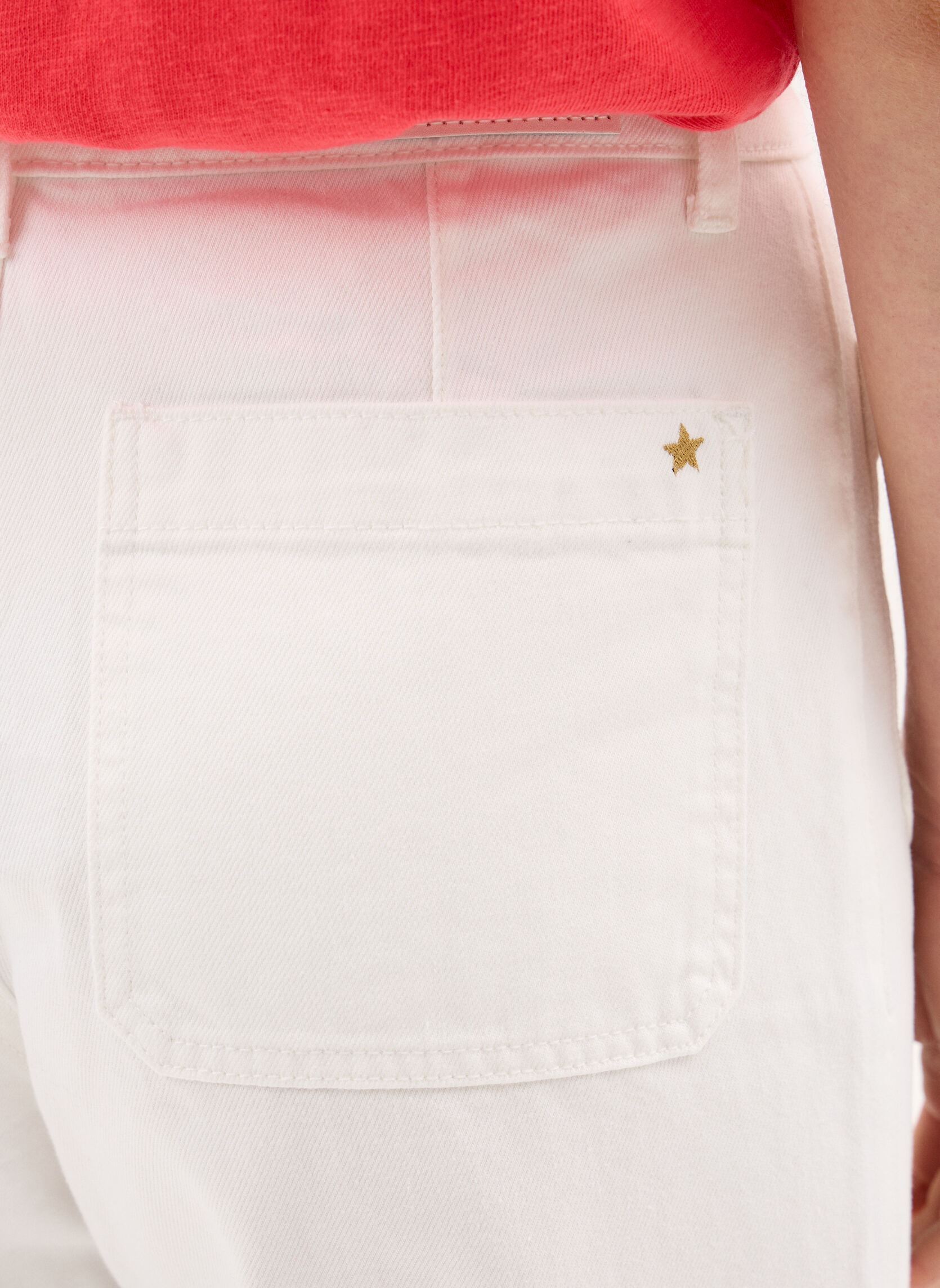 Jeans flare Atlanta femme blanc La Petite Etoile Jeans flare Atlanta femme blanc BLANC