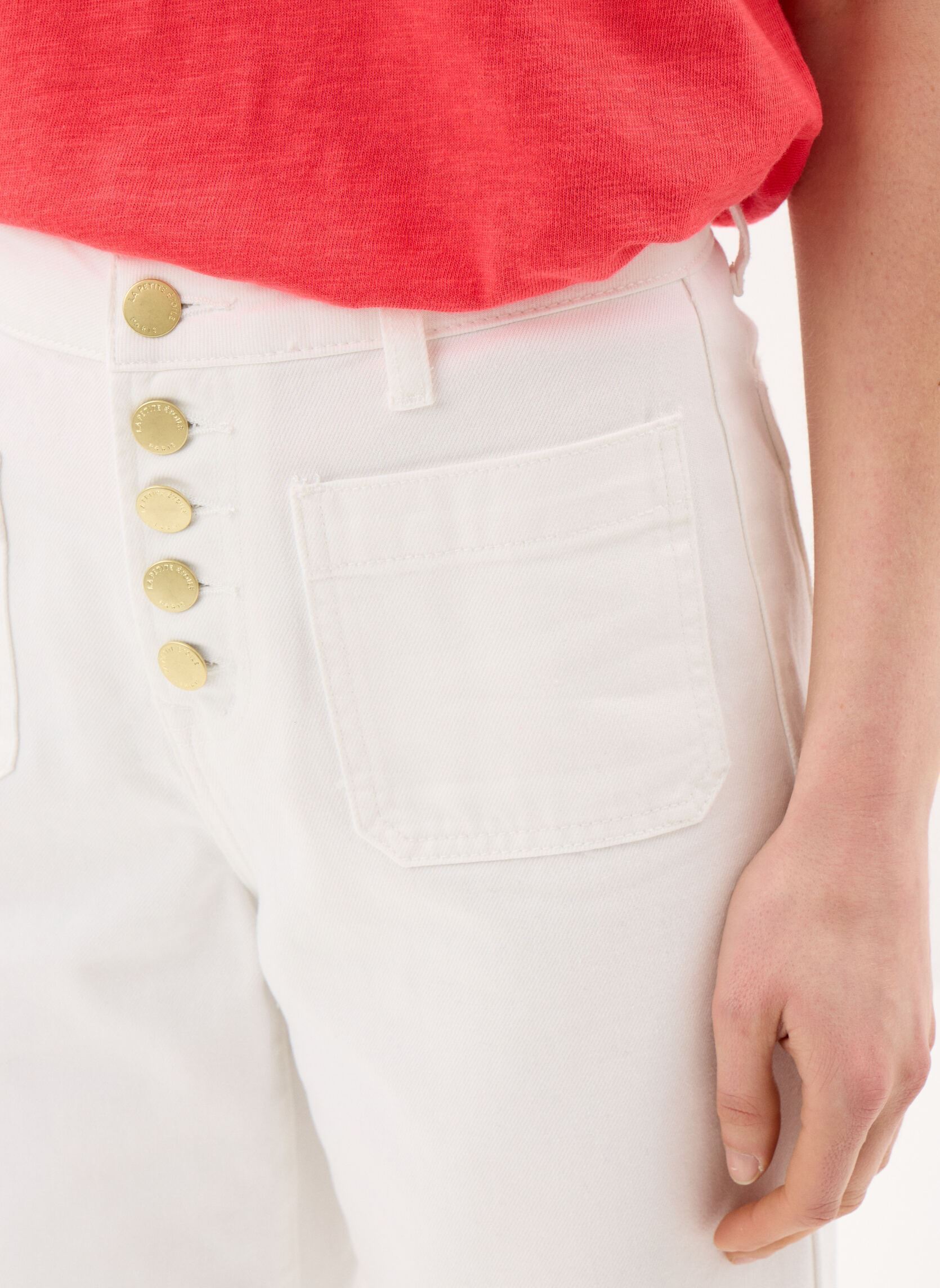 Jeans flare Atlanta femme blanc La Petite Etoile Jeans flare Atlanta femme blanc BLANC