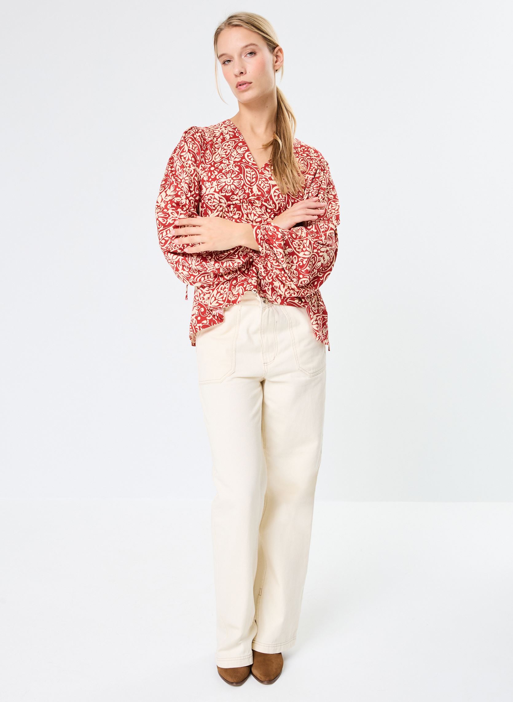 Blouses manches longues Berenice femme rouge La Petite Etoile Blouses manches longues Berenice femme rouge CACHEMIRE