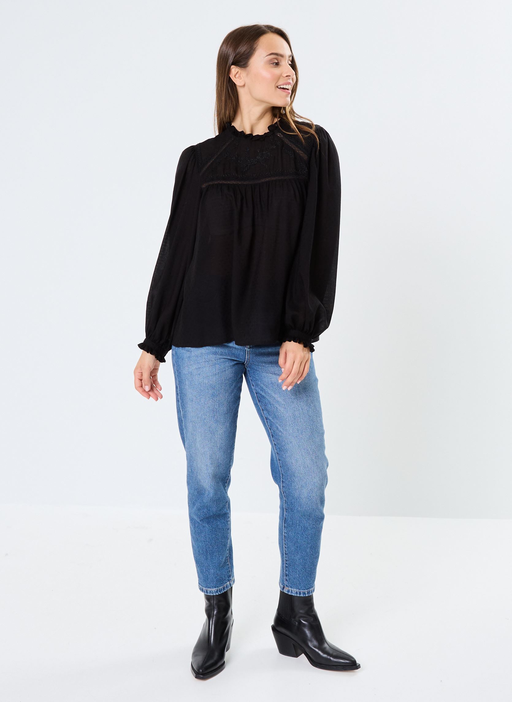 Blouses met lange mouwen Birsen dames zwart La Petite Etoile Blouses met lange mouwen Birsen dames zwart Noir