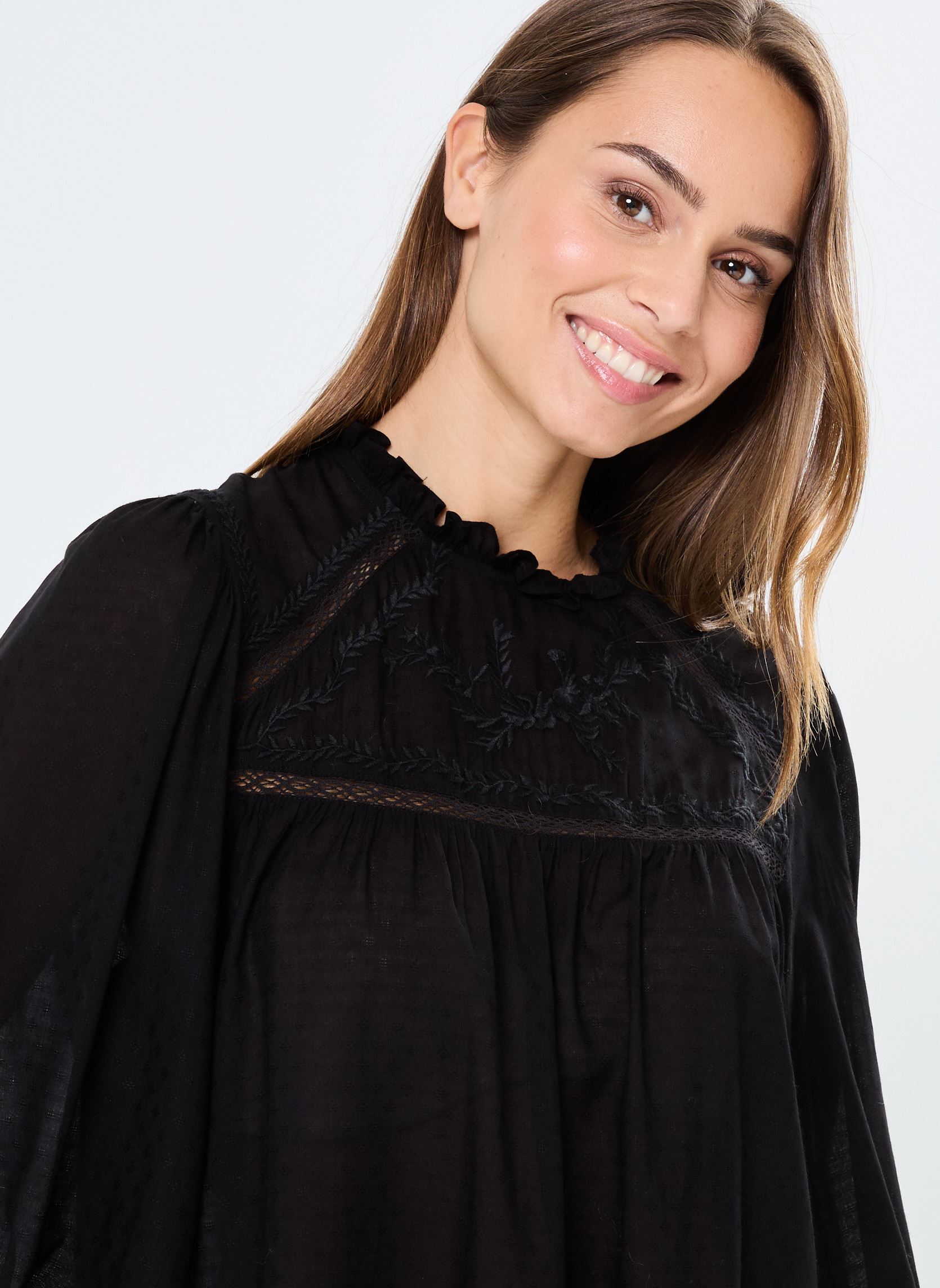 Blouses met lange mouwen Birsen dames zwart La Petite Etoile Blouses met lange mouwen Birsen dames zwart Noir