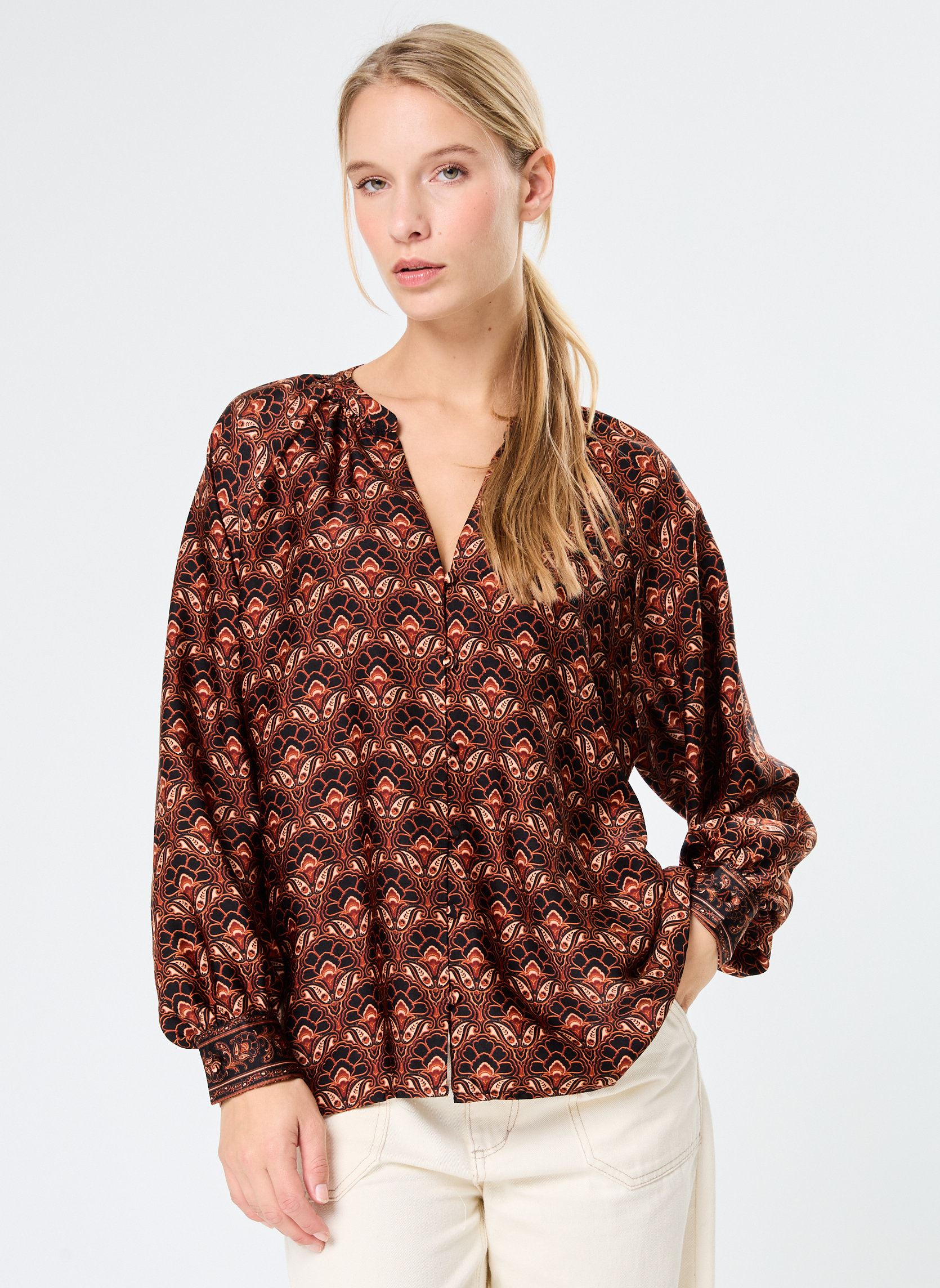 Langarm-Blusen Bonti damen braun La Petite Etoile Langarm-Blusen Bonti damen braun Romano