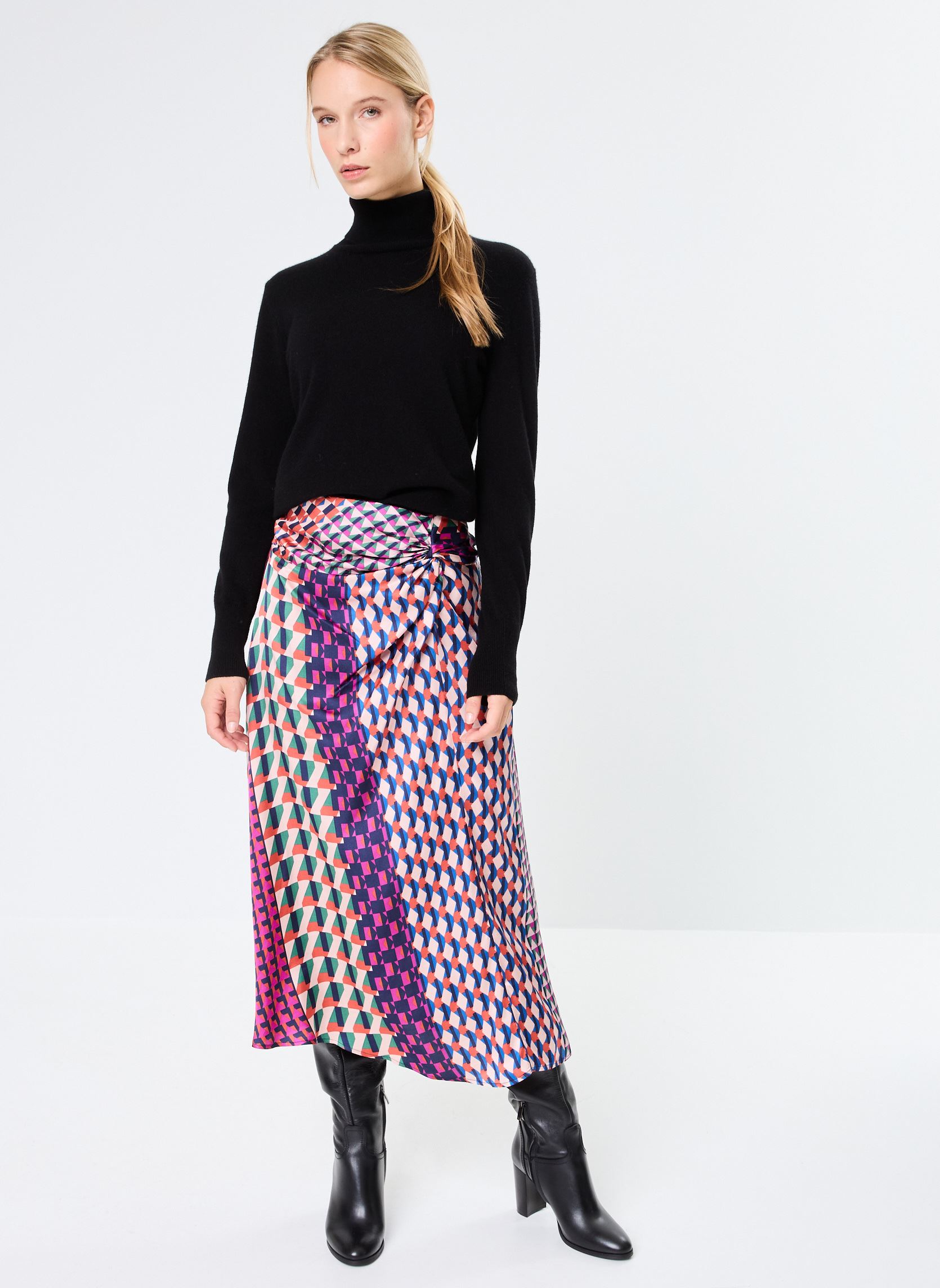 Halflange rokken Jenny dames roze La Petite Etoile Halflange rokken Jenny dames roze Patch Geo