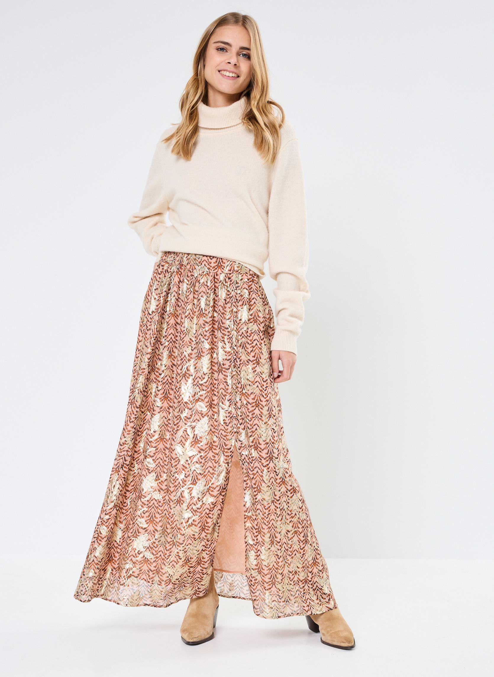Jupes longues Joan femme beige La Petite Etoile Jupes longues Joan femme beige Beige