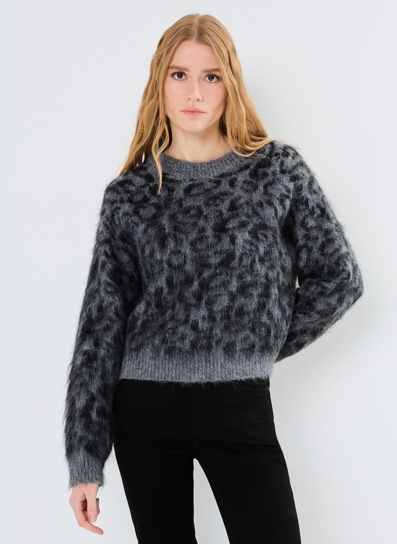 Pulls May femme gris La Petite Etoile Pulls May femme gris GRIS/NOIR