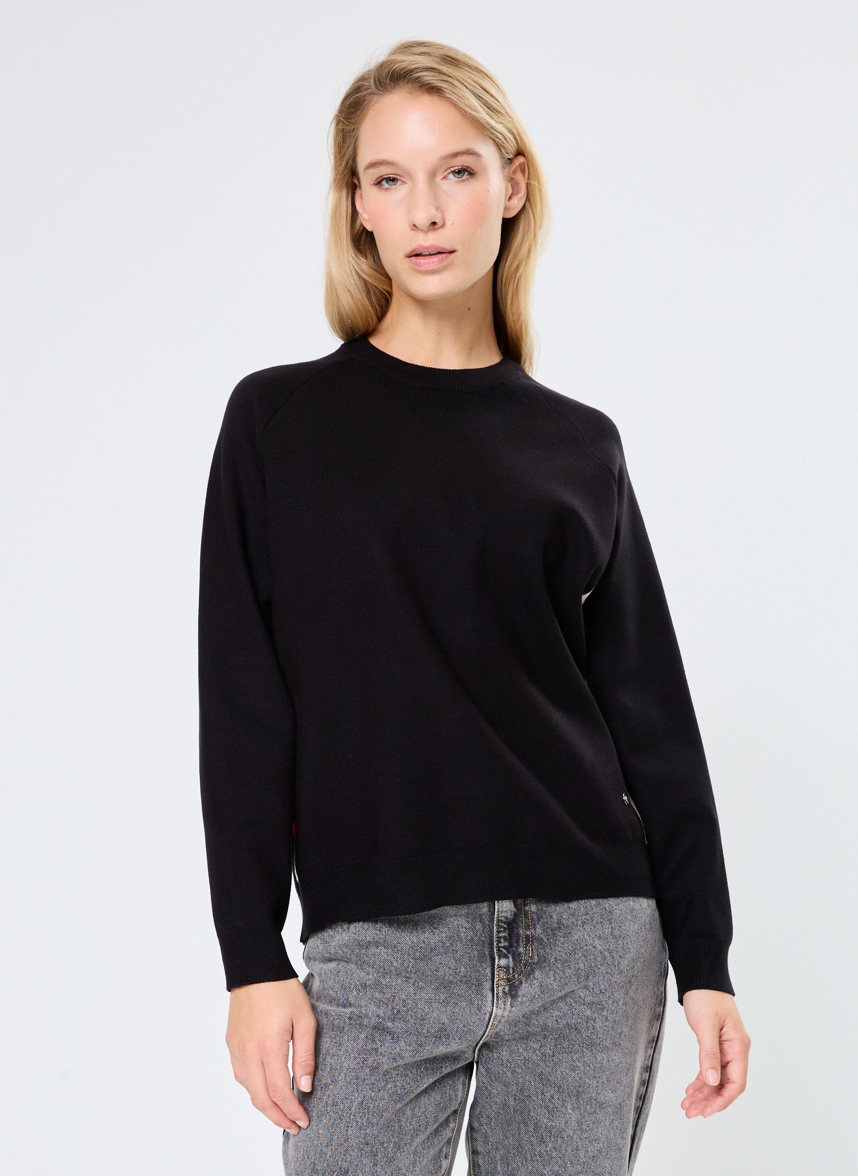 Pullover Miray damen schwarz La Petite Etoile Pullover Miray damen schwarz Noir/Beige/Rouge