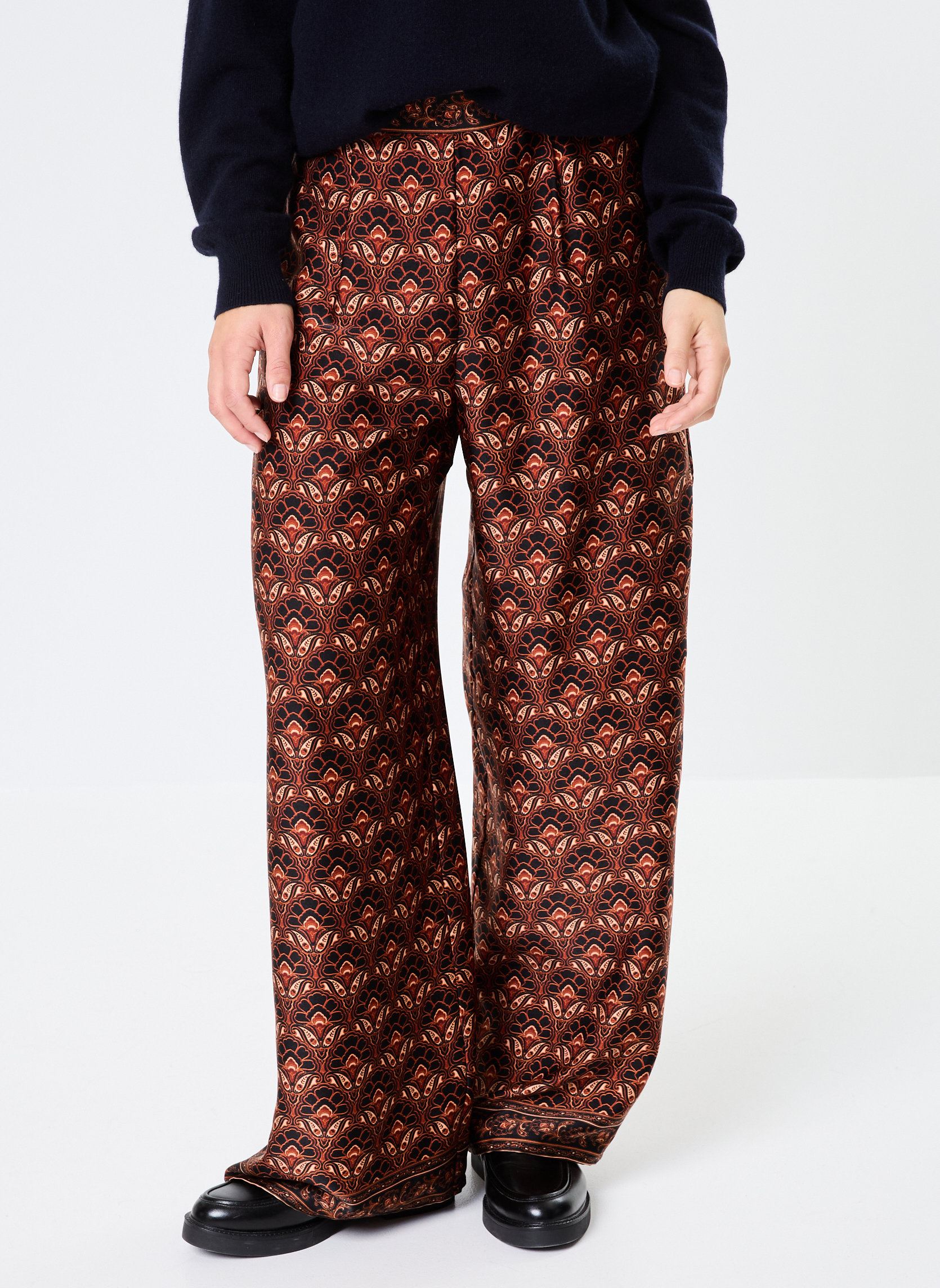 Pantalons larges Penny femme marron La Petite Etoile Pantalons larges Penny femme marron Romano