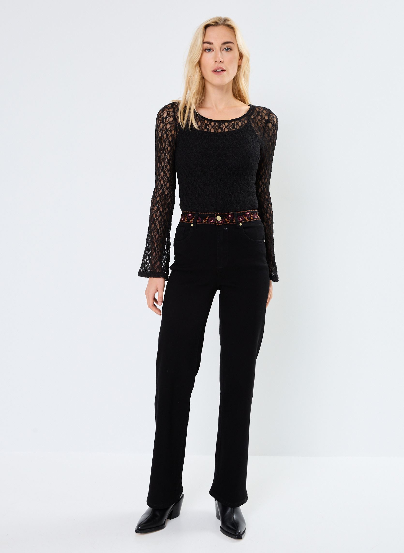 Jeans flare Zephyra femme noir La Petite Etoile Jeans flare Zephyra femme noir Noir