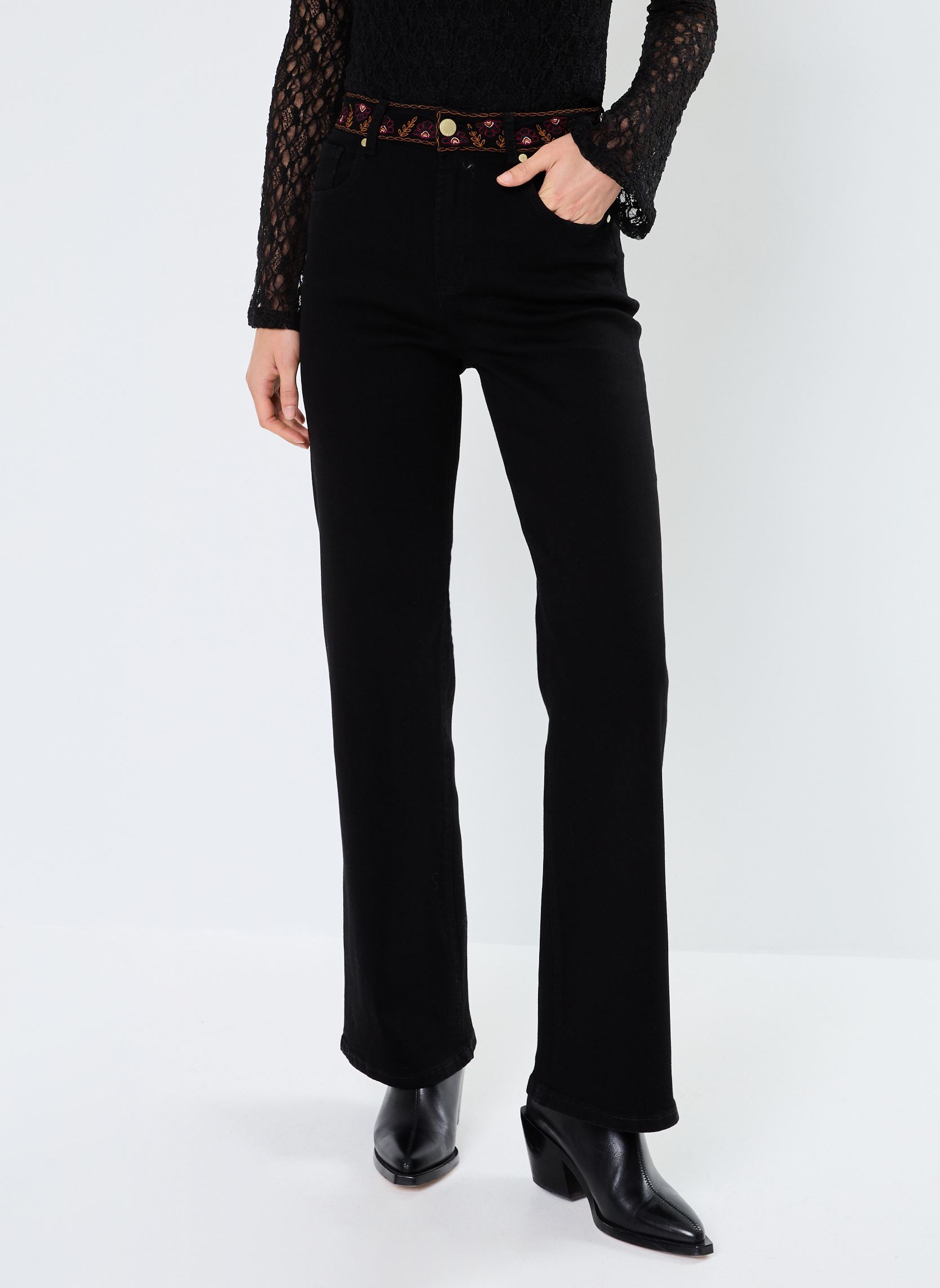 Jeans flare Zephyra femme noir La Petite Etoile Jeans flare Zephyra femme noir Noir