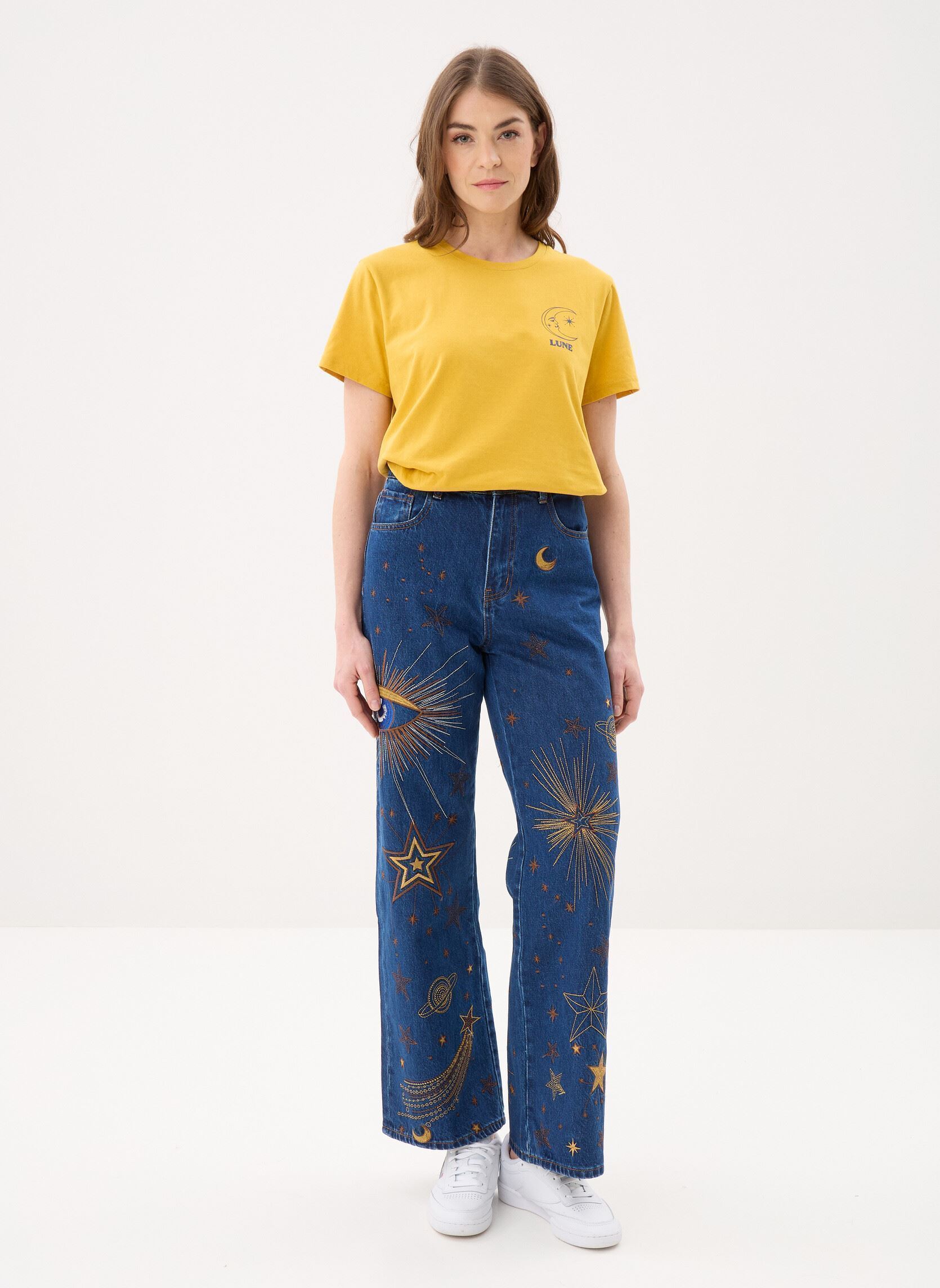 Flared Jeans Zephyra damen blau La Petite Etoile Flared Jeans Zephyra damen blau Wash