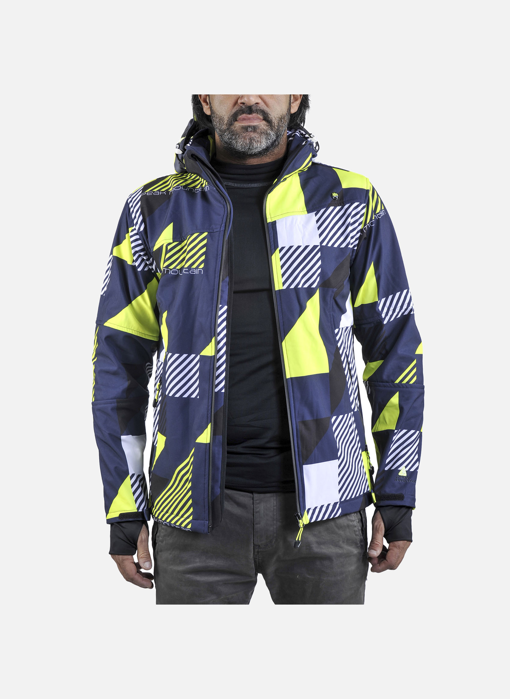Blousons Blouson softshell homme COVER MARINE/JAUNE homme bleu Peak Mountain Blousons Blouson softshell homme COVER MARINE/JAUNE homme bleu Bleu marine