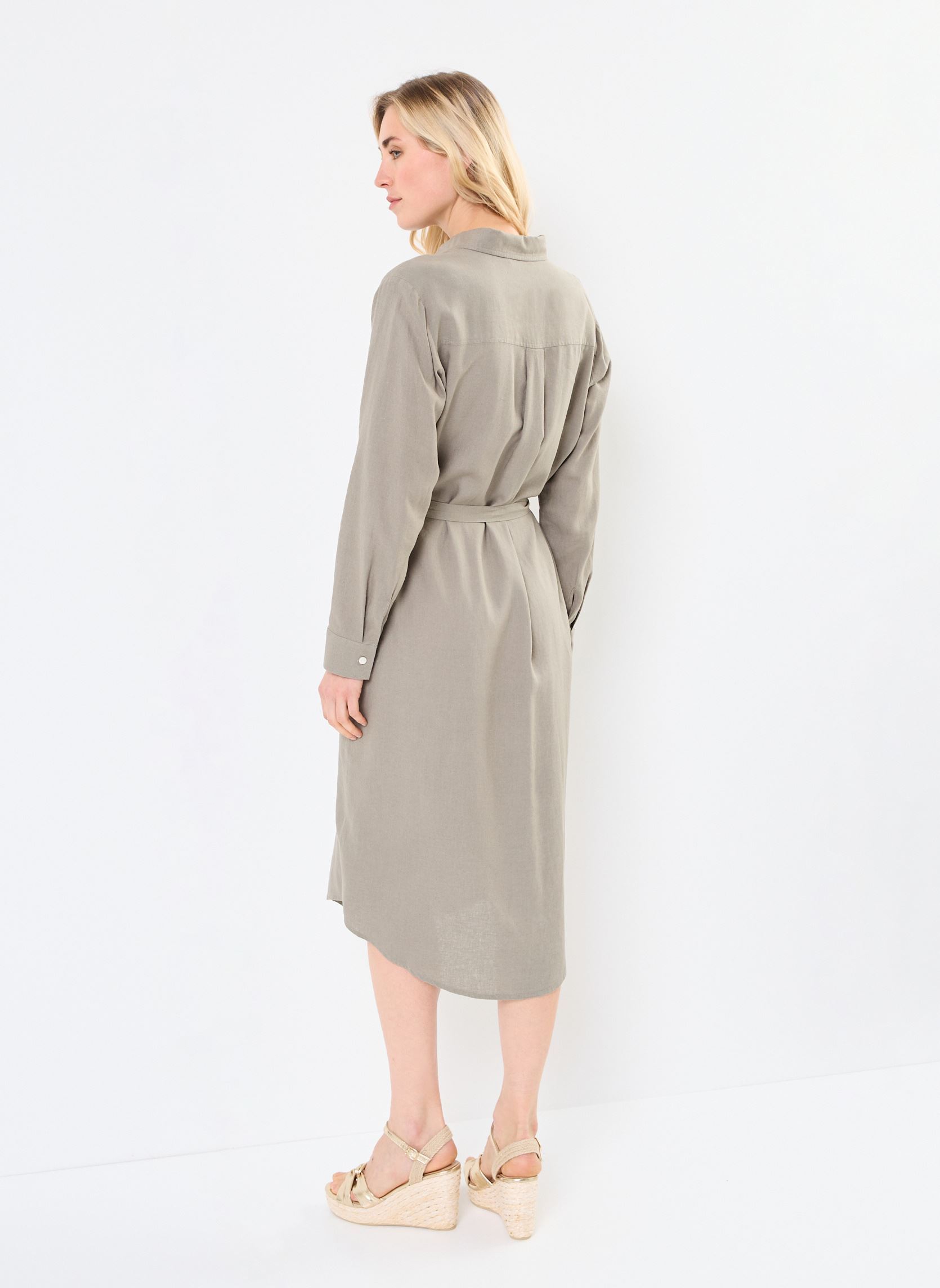 Hemdkleider ROBE-CHEMISE-UNI damen grün Georgia Rose Hemdkleider ROBE-CHEMISE-UNI damen grün VETIVER
