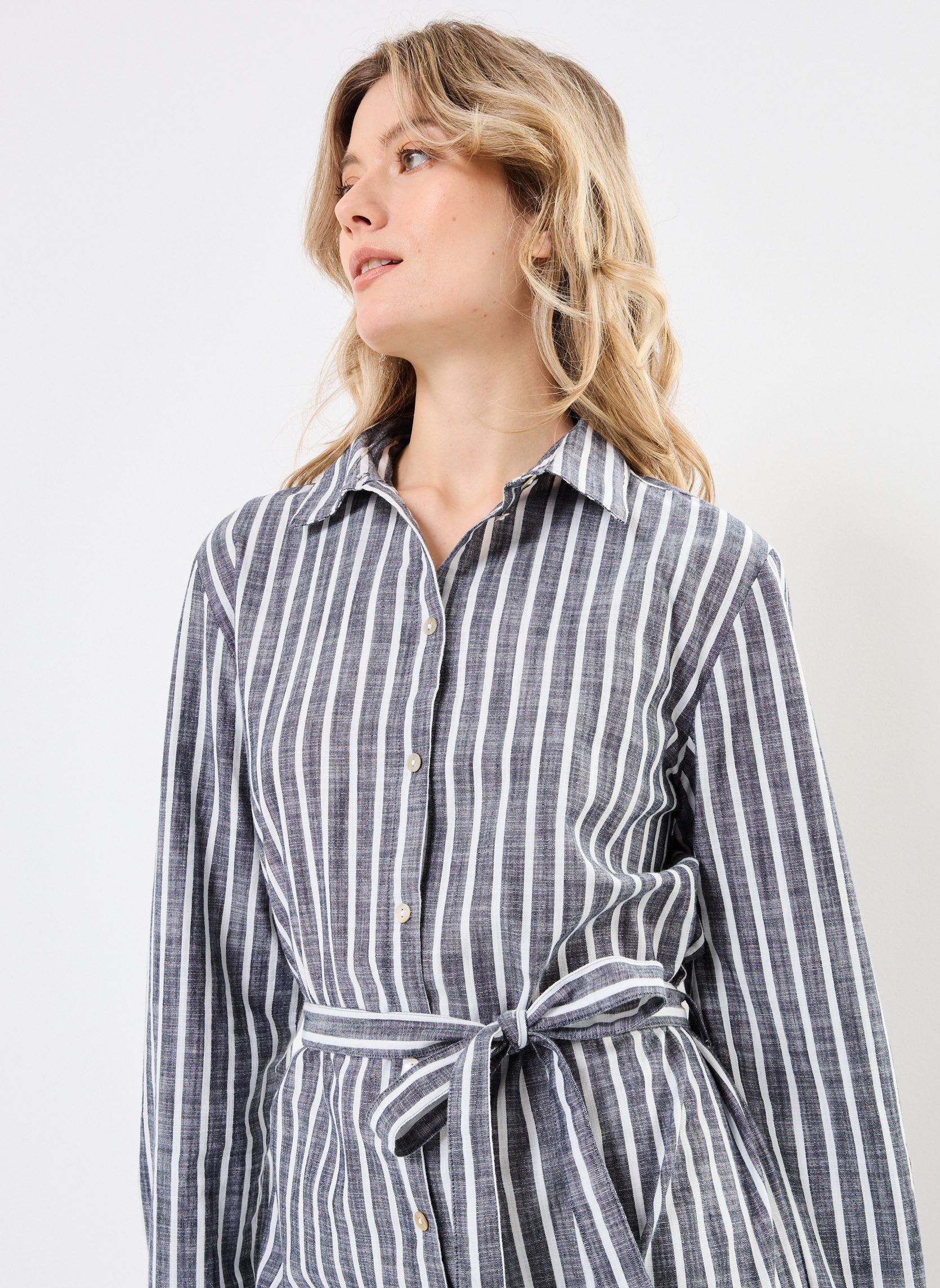 Hemdkleider ROBE-CHEMISE-RAYURES damen blau Georgia Rose Hemdkleider ROBE-CHEMISE-RAYURES damen blau IMP_RAYURE TRANSATBLANC_MARINE
