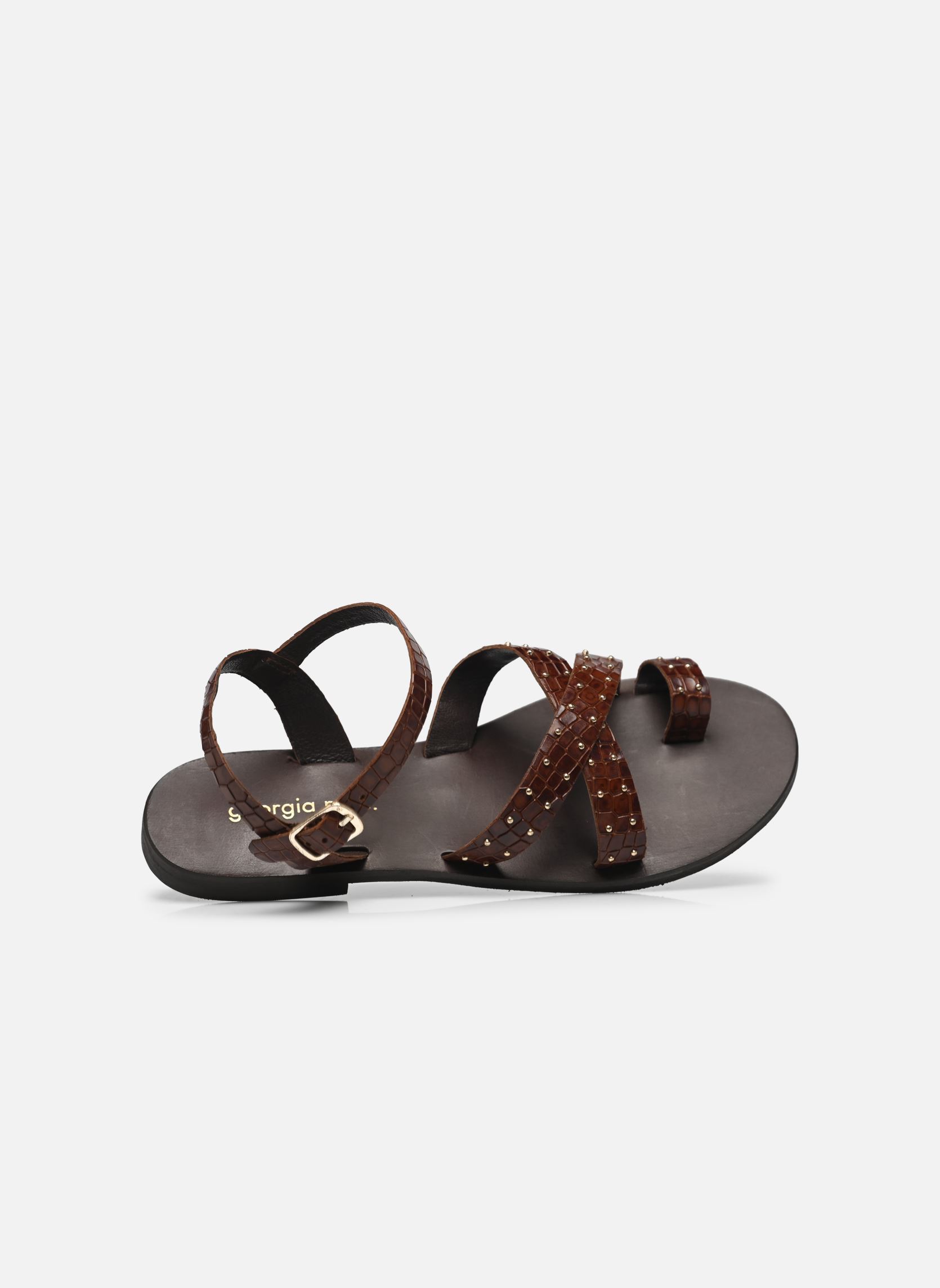 Flache Sandalen Kirika - sandales damen braun Georgia Rose Flache Sandalen Kirika - sandales damen braun CROCO COGNAC