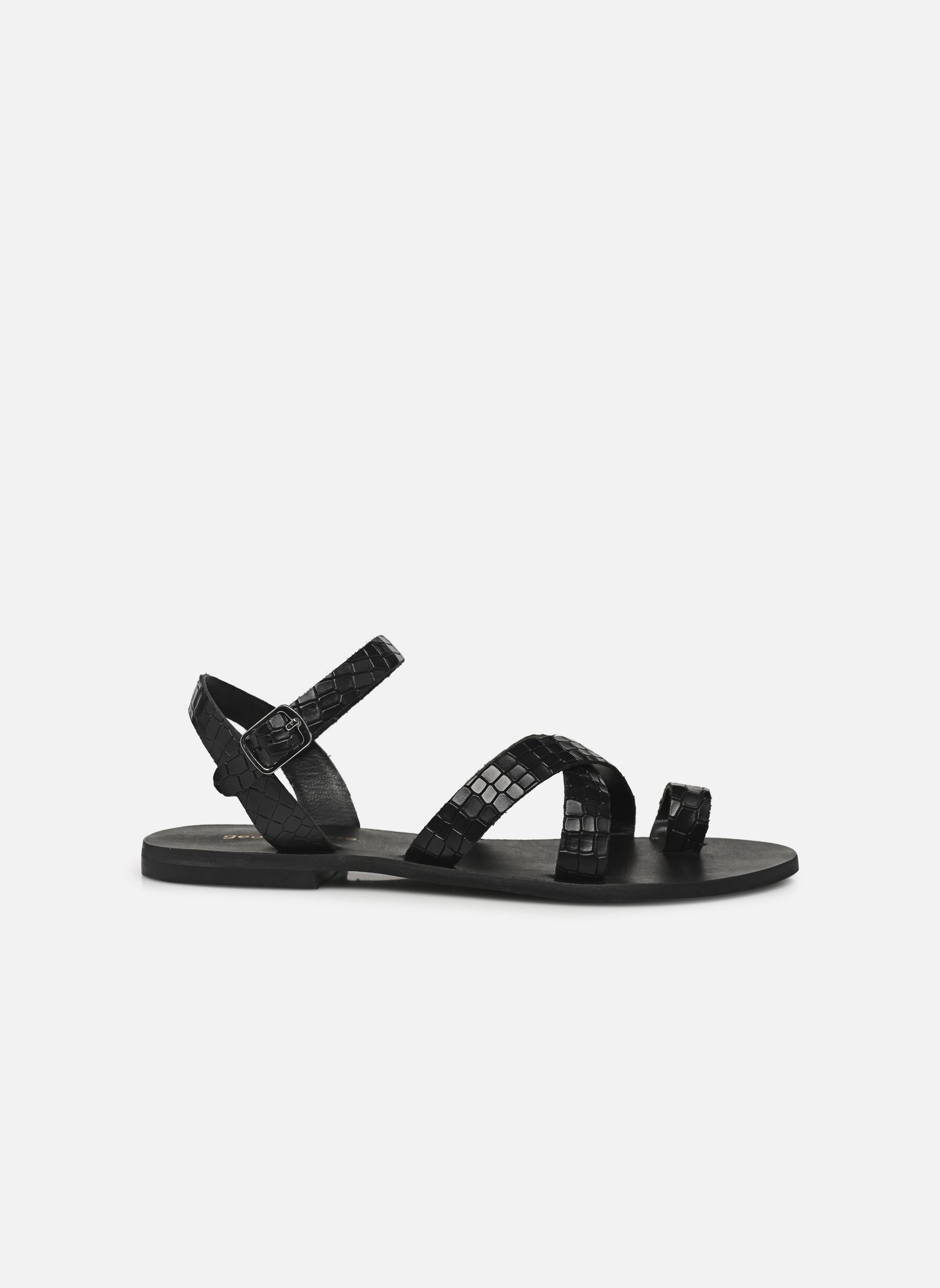 Flache Sandalen Kirika - sandales damen schwarz Georgia Rose Flache Sandalen Kirika - sandales damen schwarz CROCO NOIR