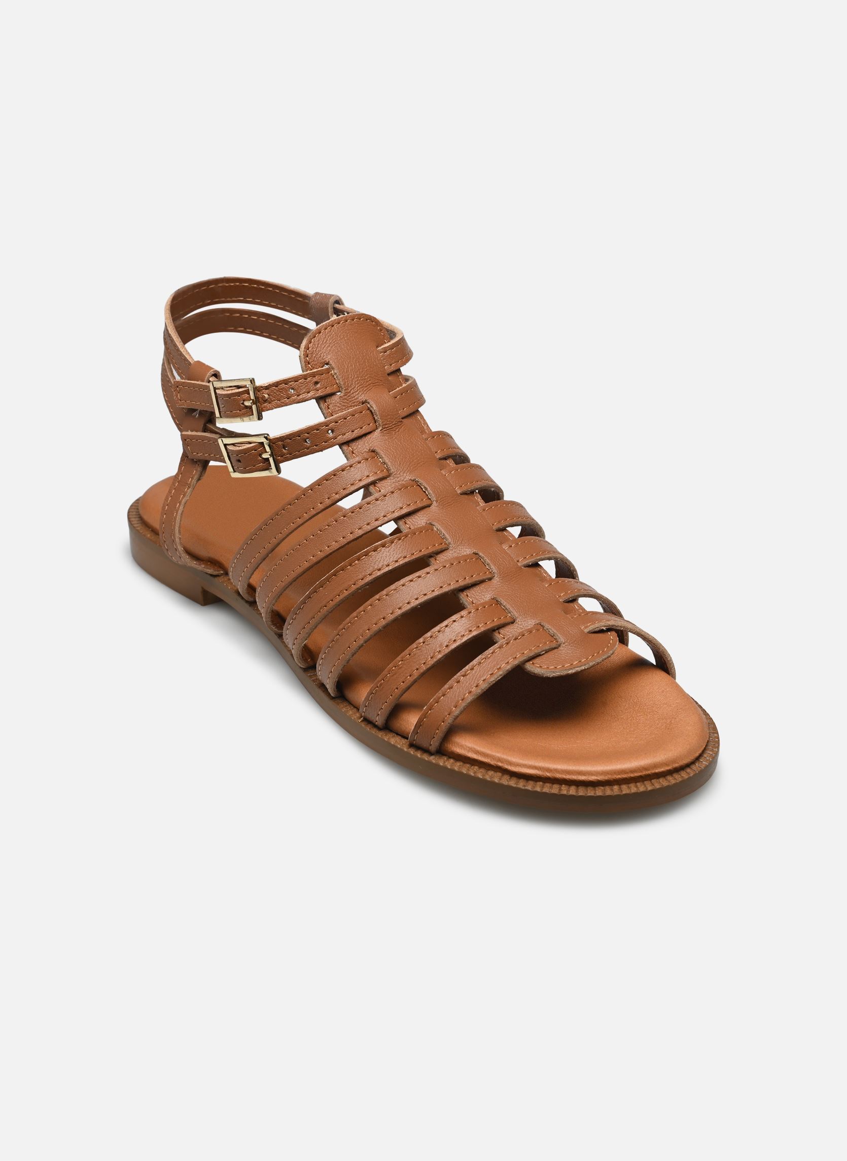 Flache Sandalen Laspartiate - sandales damen braun Georgia Rose Flache Sandalen Laspartiate - sandales damen braun COGNAC
