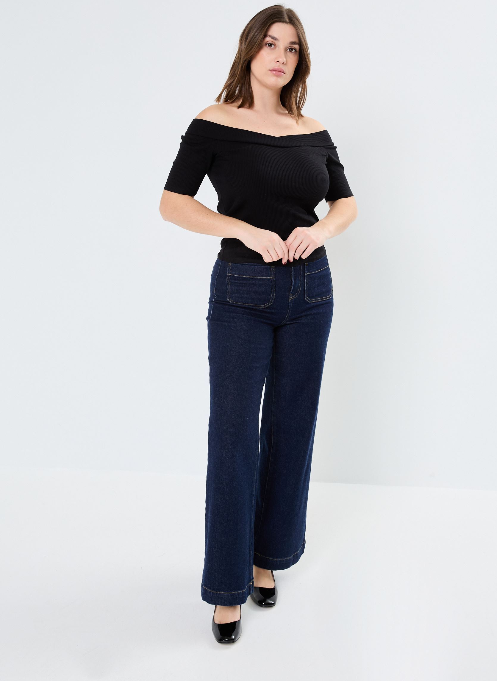 Tee-shirts manches courtes TBANDEAU femme noir MADE BY Tee-shirts manches courtes TBANDEAU femme noir JET BLACK