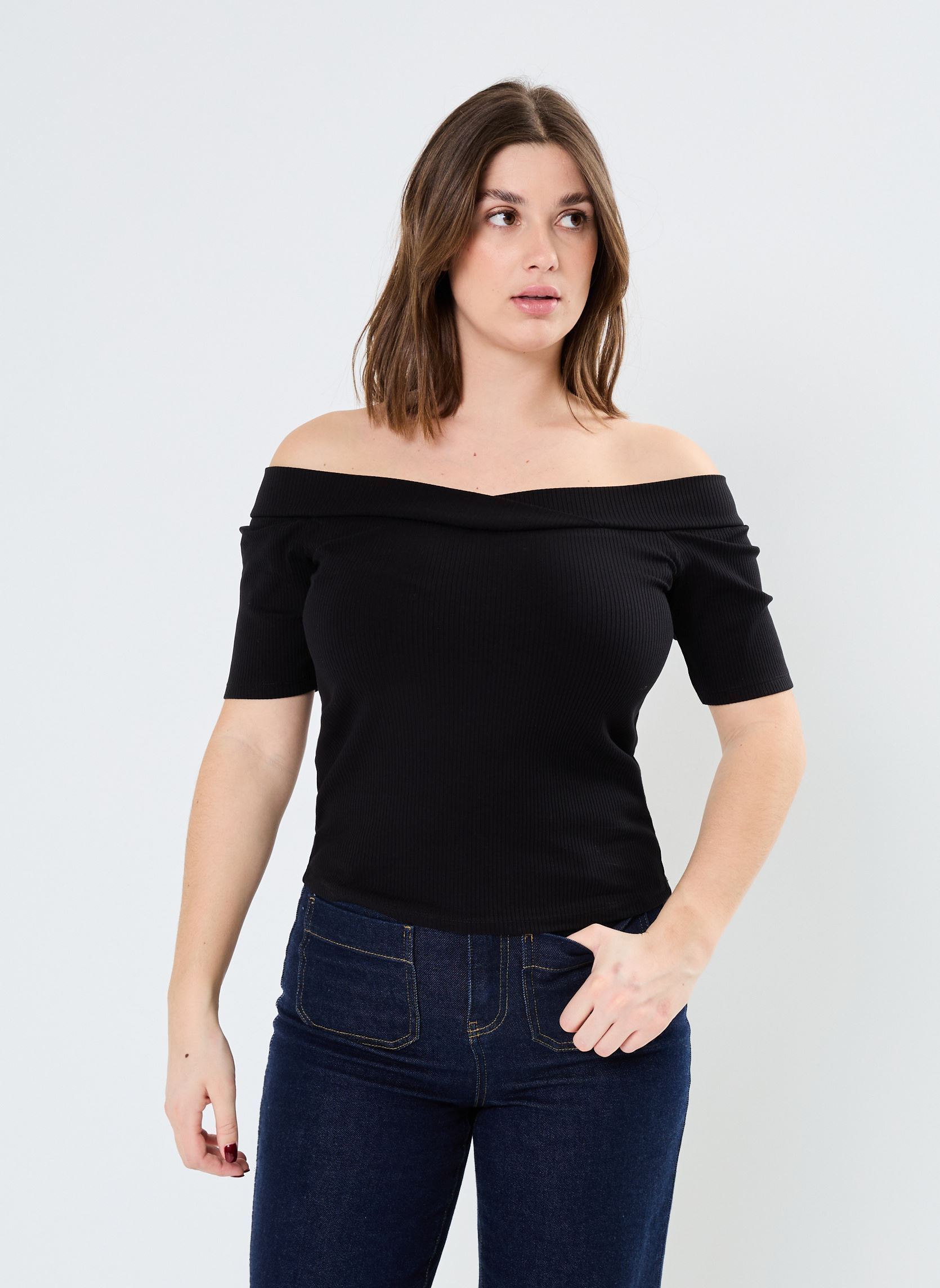 Tee-shirts manches courtes TBANDEAU femme noir MADE BY Tee-shirts manches courtes TBANDEAU femme noir JET BLACK