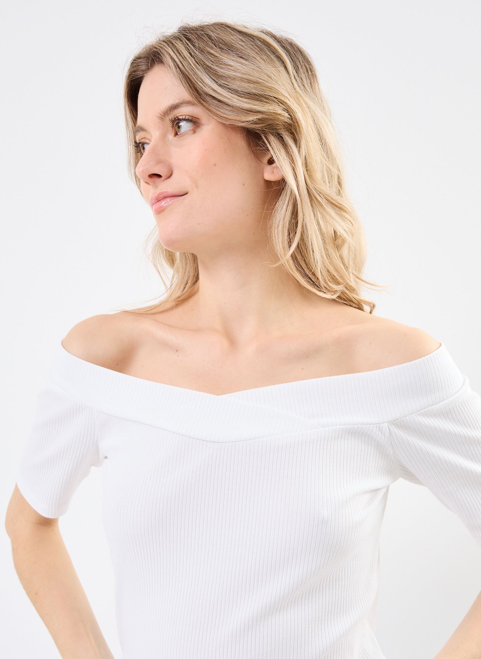 Tee-shirts manches courtes TBANDEAU femme blanc MADE BY Tee-shirts manches courtes TBANDEAU femme blanc LUCENT WHITE