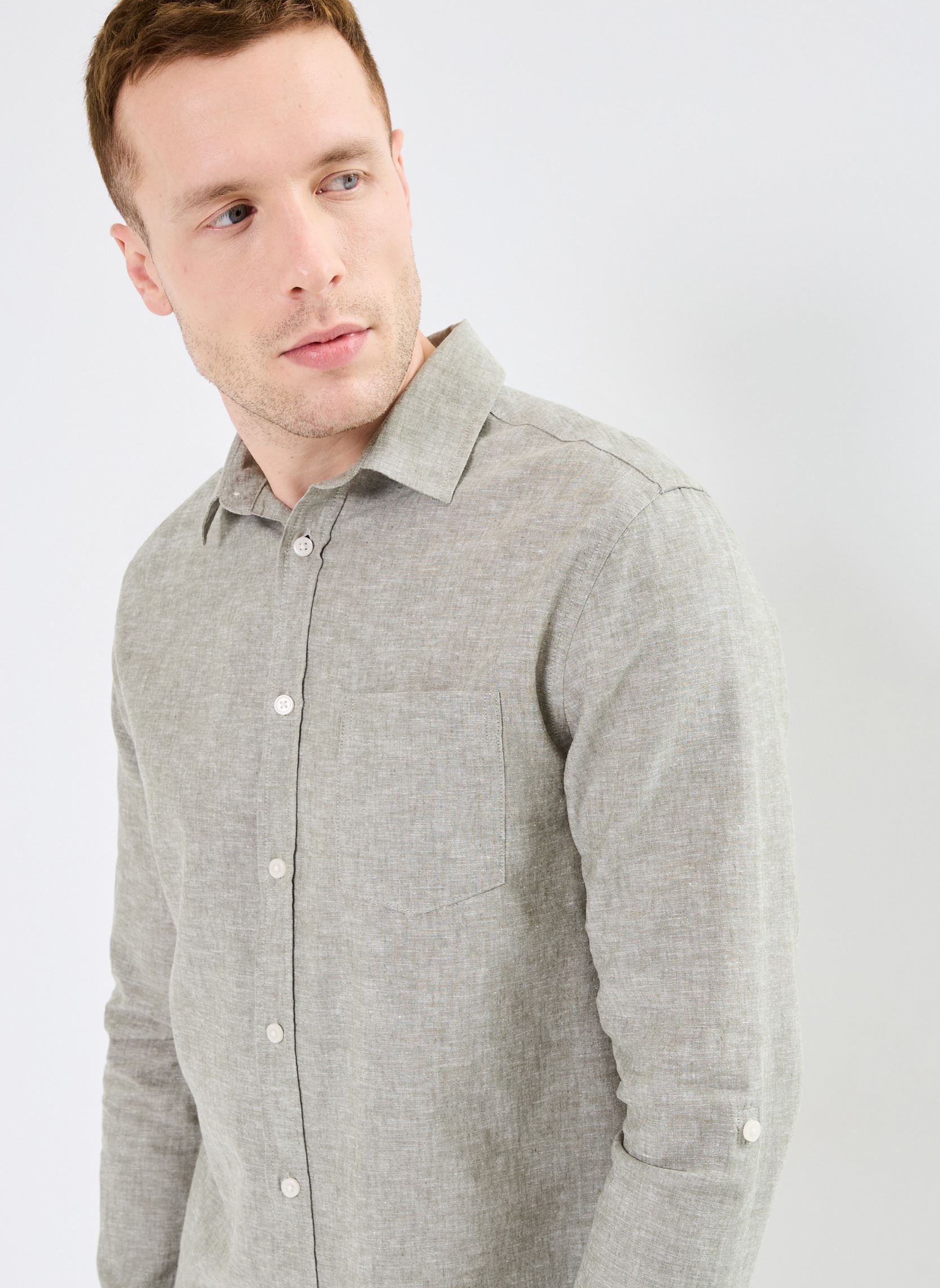 Hemden COIMBRA-LIN herren grün Marvin&Co Hemden COIMBRA-LIN herren grün DEEP LICHEN GREEN