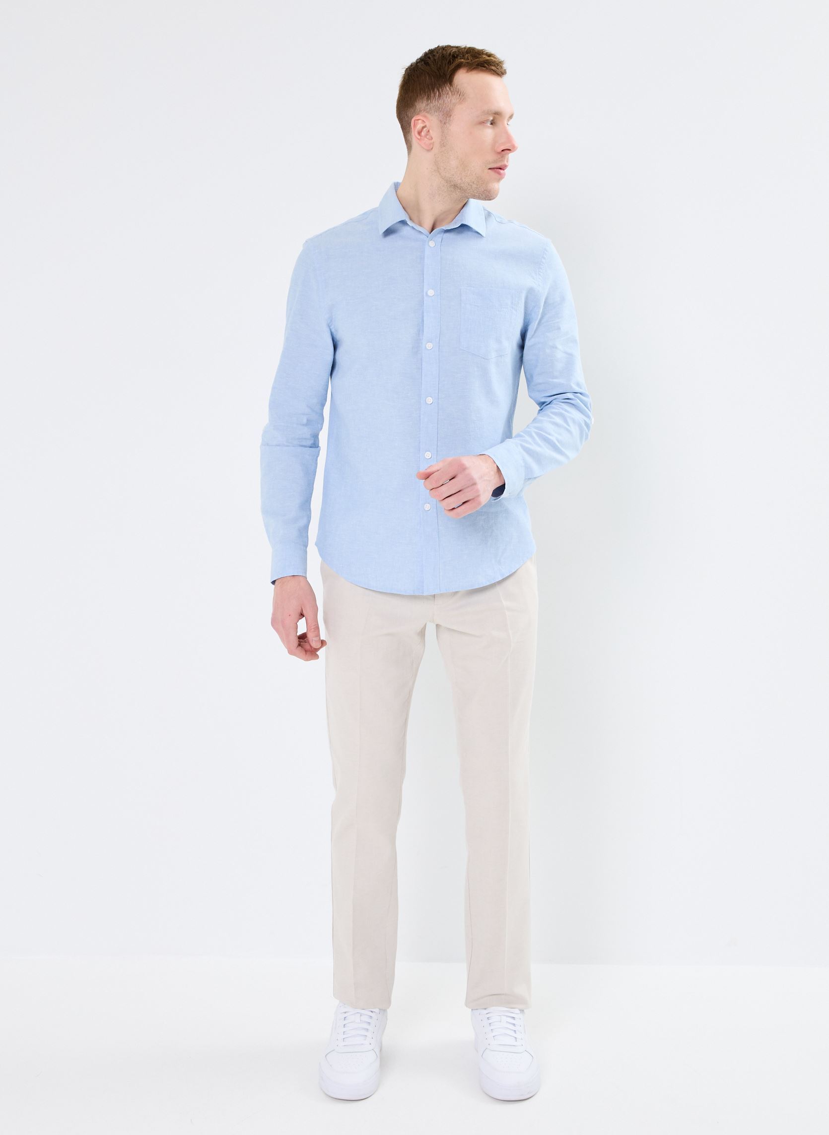 Hemden COIMBRA-LIN herren blau Marvin&Co Hemden COIMBRA-LIN herren blau Brunnera Blue