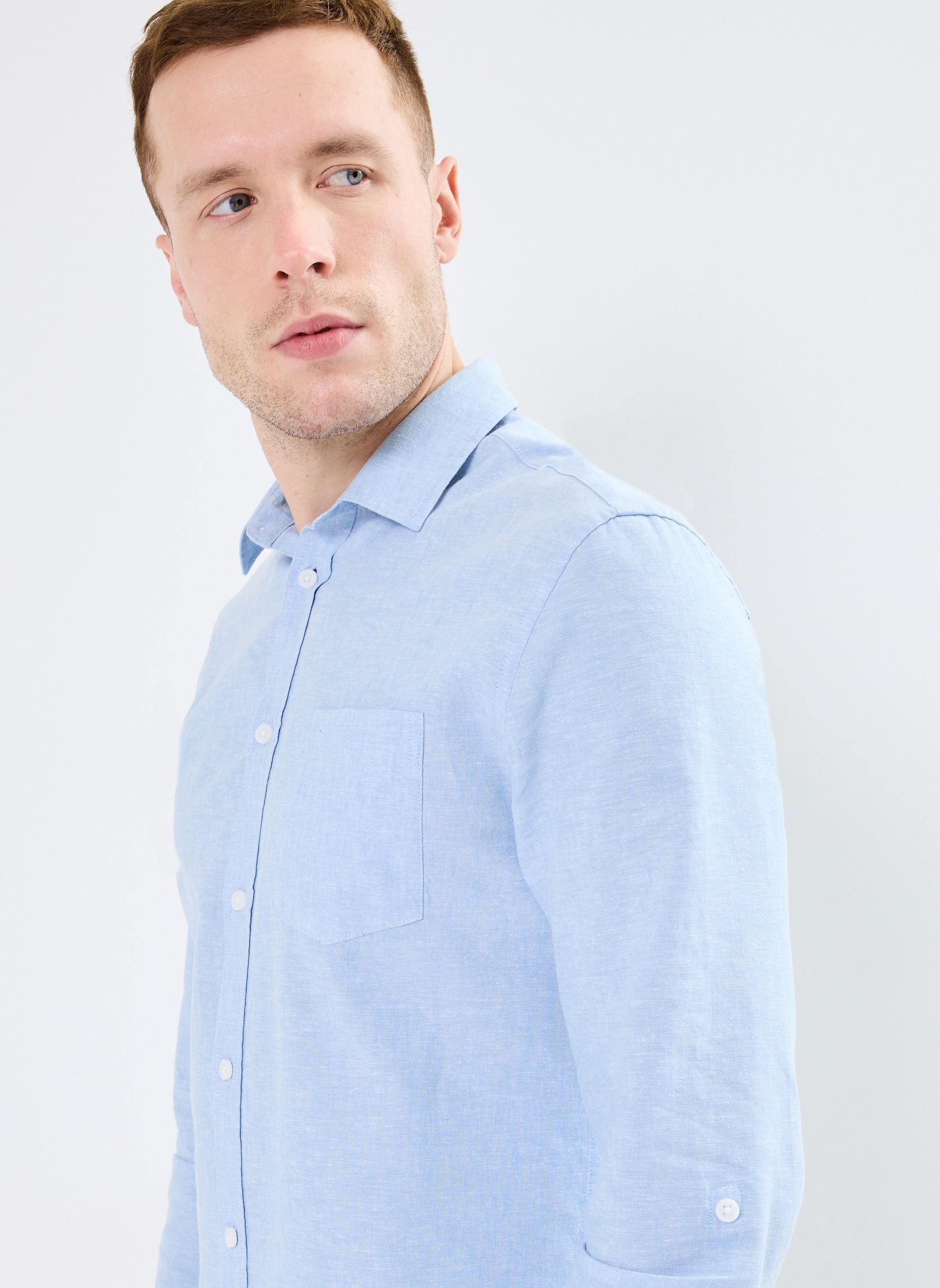 Hemden COIMBRA-LIN herren blau Marvin&Co Hemden COIMBRA-LIN herren blau Brunnera Blue