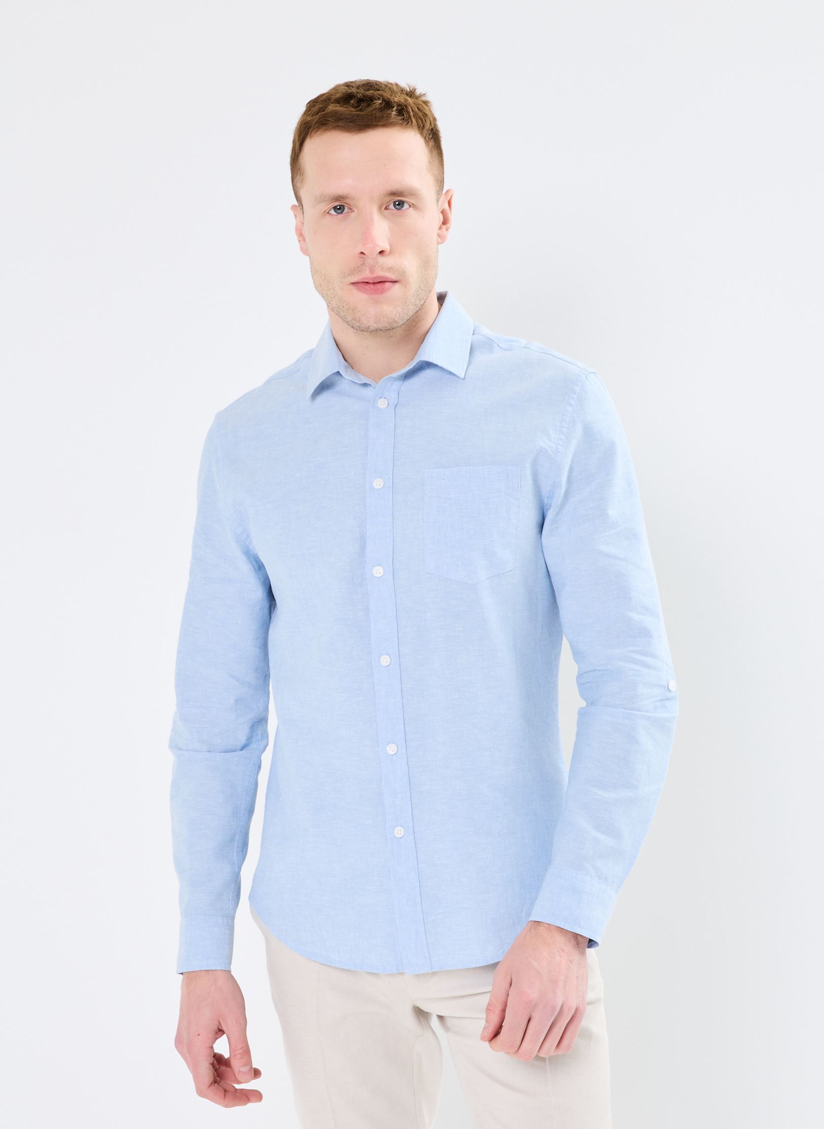 Hemden COIMBRA-LIN herren blau Marvin&Co Hemden COIMBRA-LIN herren blau Brunnera Blue