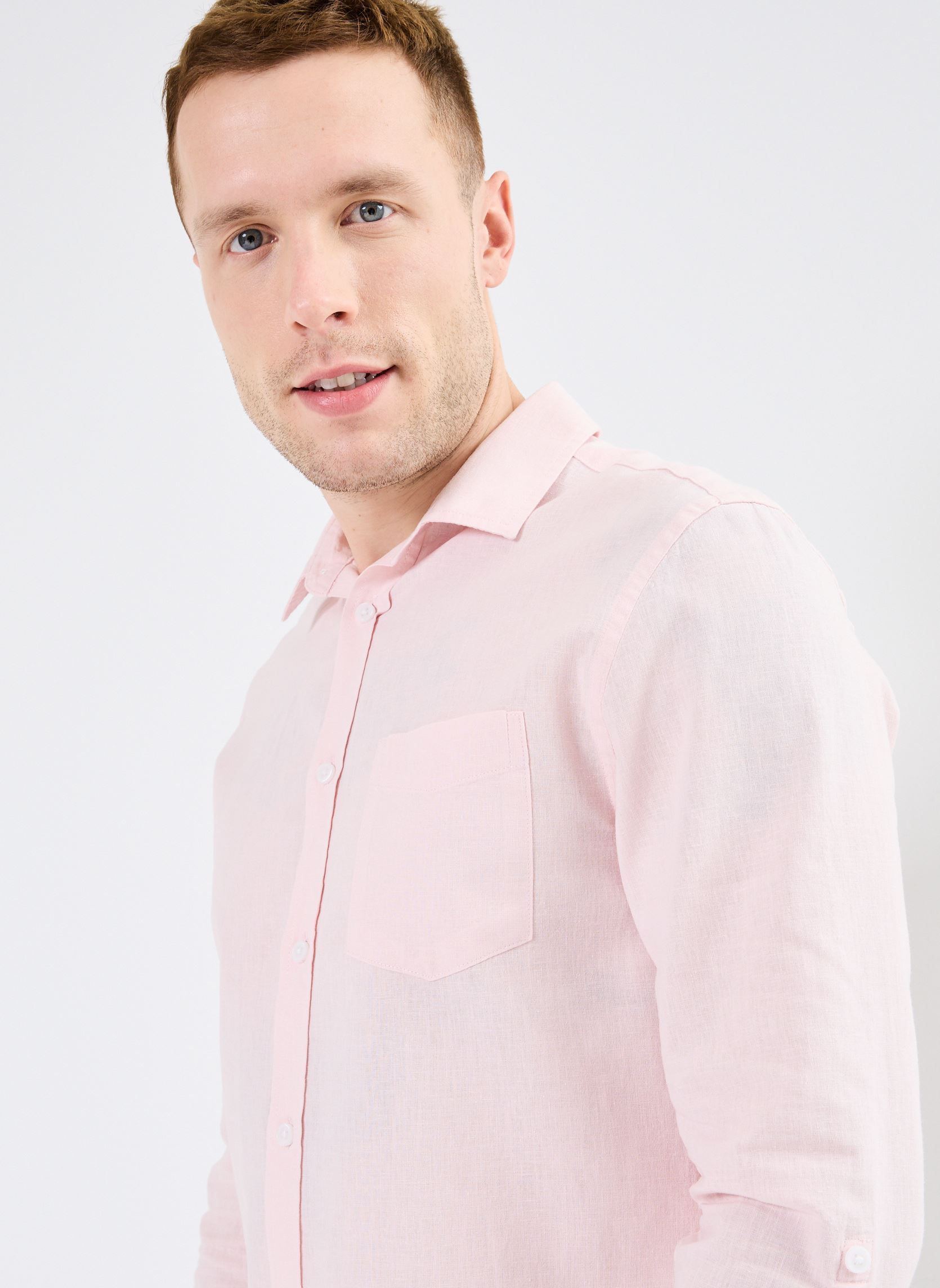 Hemden COIMBRA-LIN heren roze Marvin&Co Hemden COIMBRA-LIN heren roze PRIMROSE PINK
