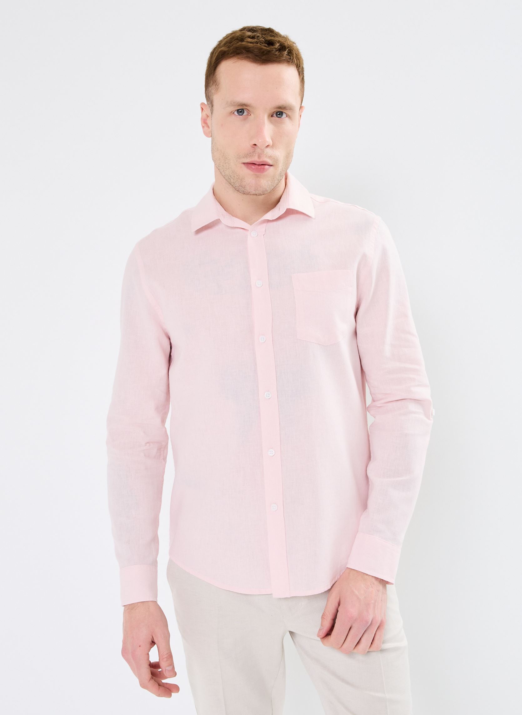 Hemden COIMBRA-LIN heren roze Marvin&Co Hemden COIMBRA-LIN heren roze PRIMROSE PINK