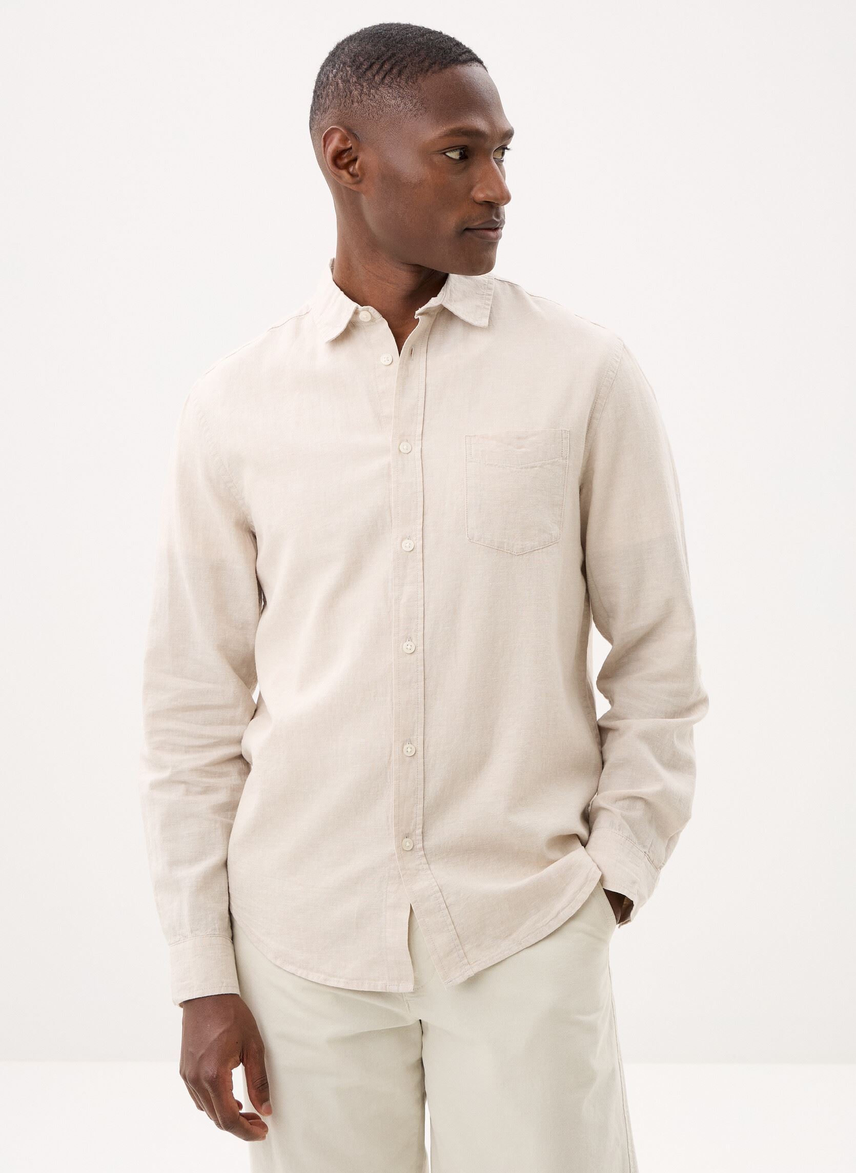 Hemden COIMBRA-LIN herren beige Marvin&Co Hemden COIMBRA-LIN herren beige Dove