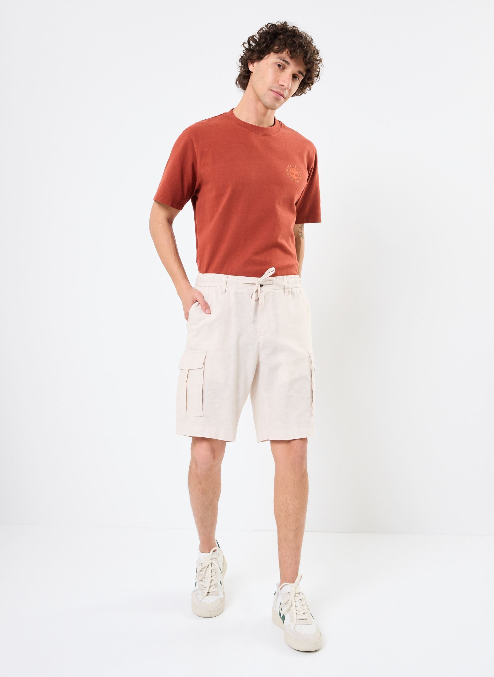 Bermudas BERMUDA-CARGO-LIN homme gris MADE BY Bermudas BERMUDA-CARGO-LIN homme gris DOVE