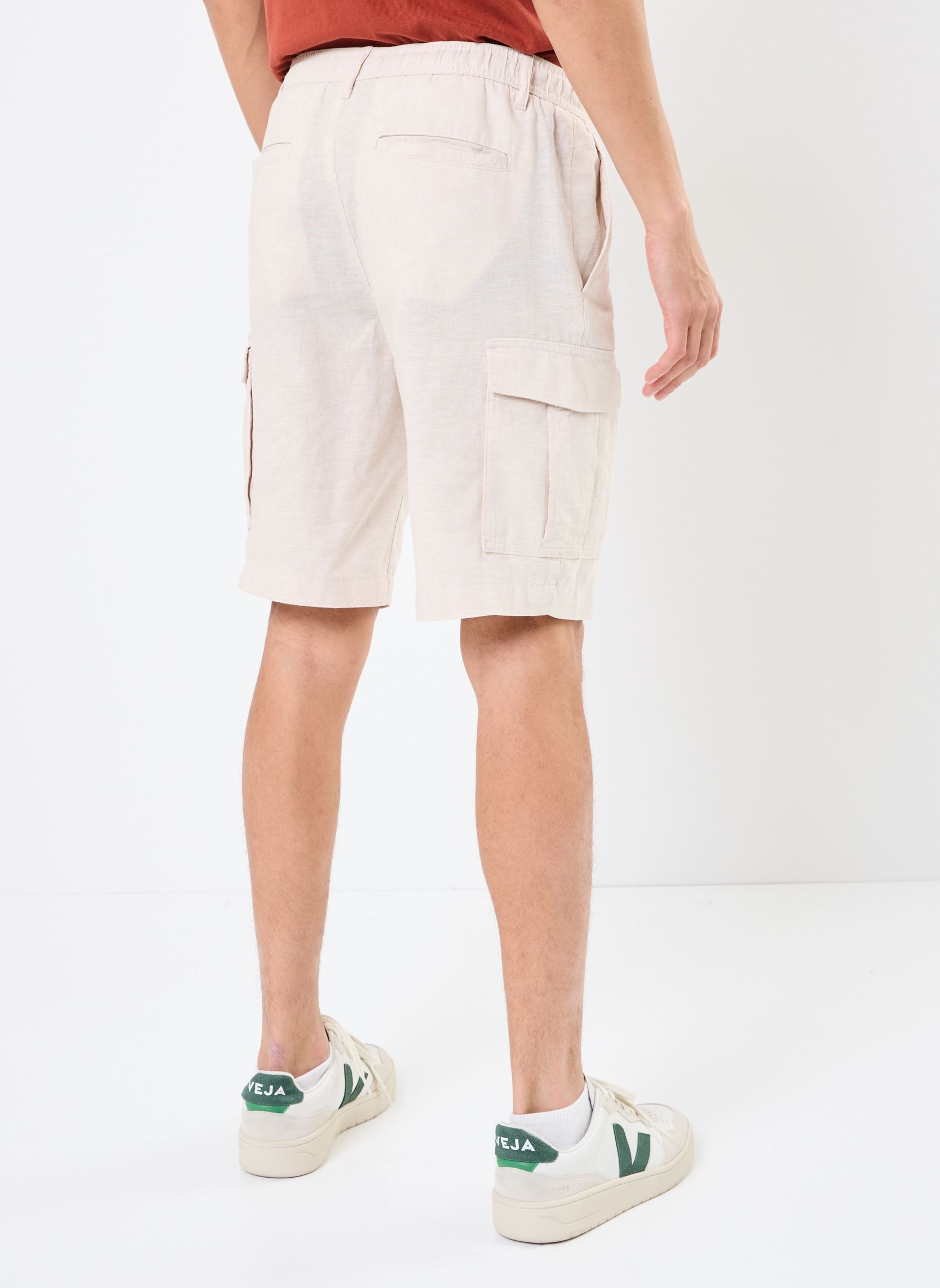 Bermudas BERMUDA-CARGO-LIN homme gris MADE BY Bermudas BERMUDA-CARGO-LIN homme gris DOVE