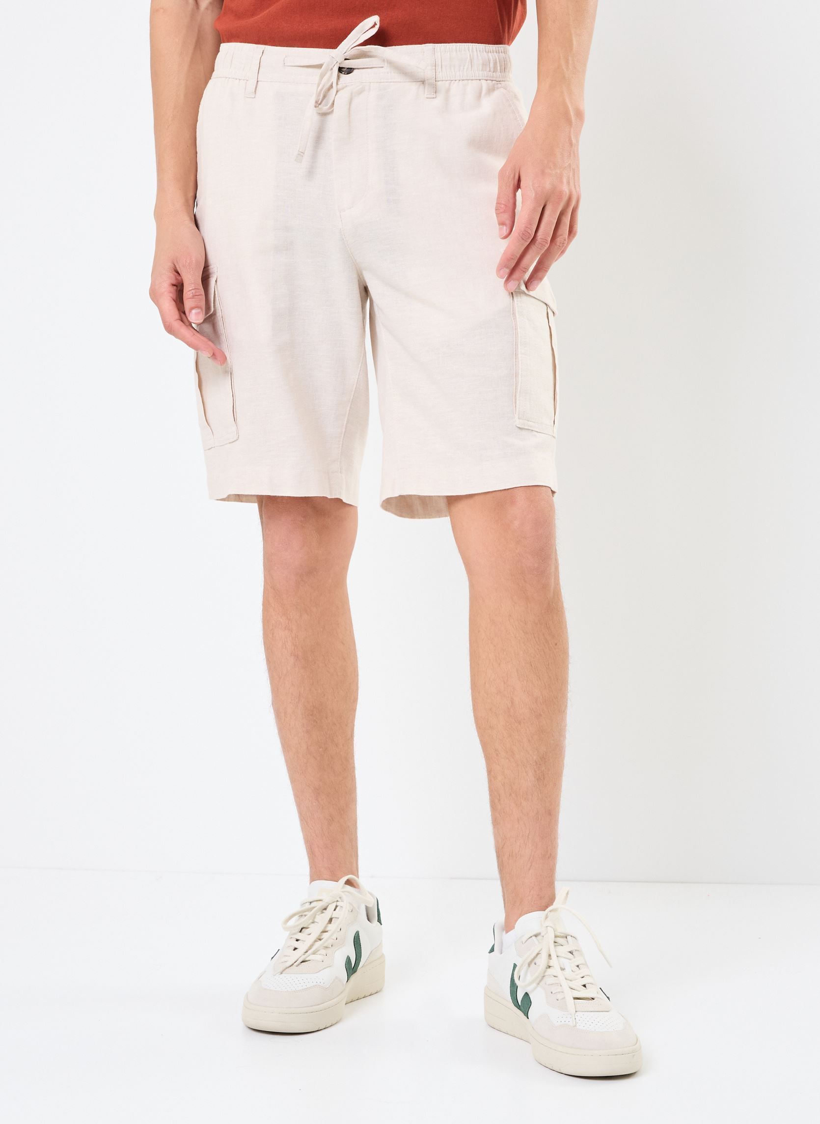 Bermudas BERMUDA-CARGO-LIN homme gris MADE BY Bermudas BERMUDA-CARGO-LIN homme gris DOVE