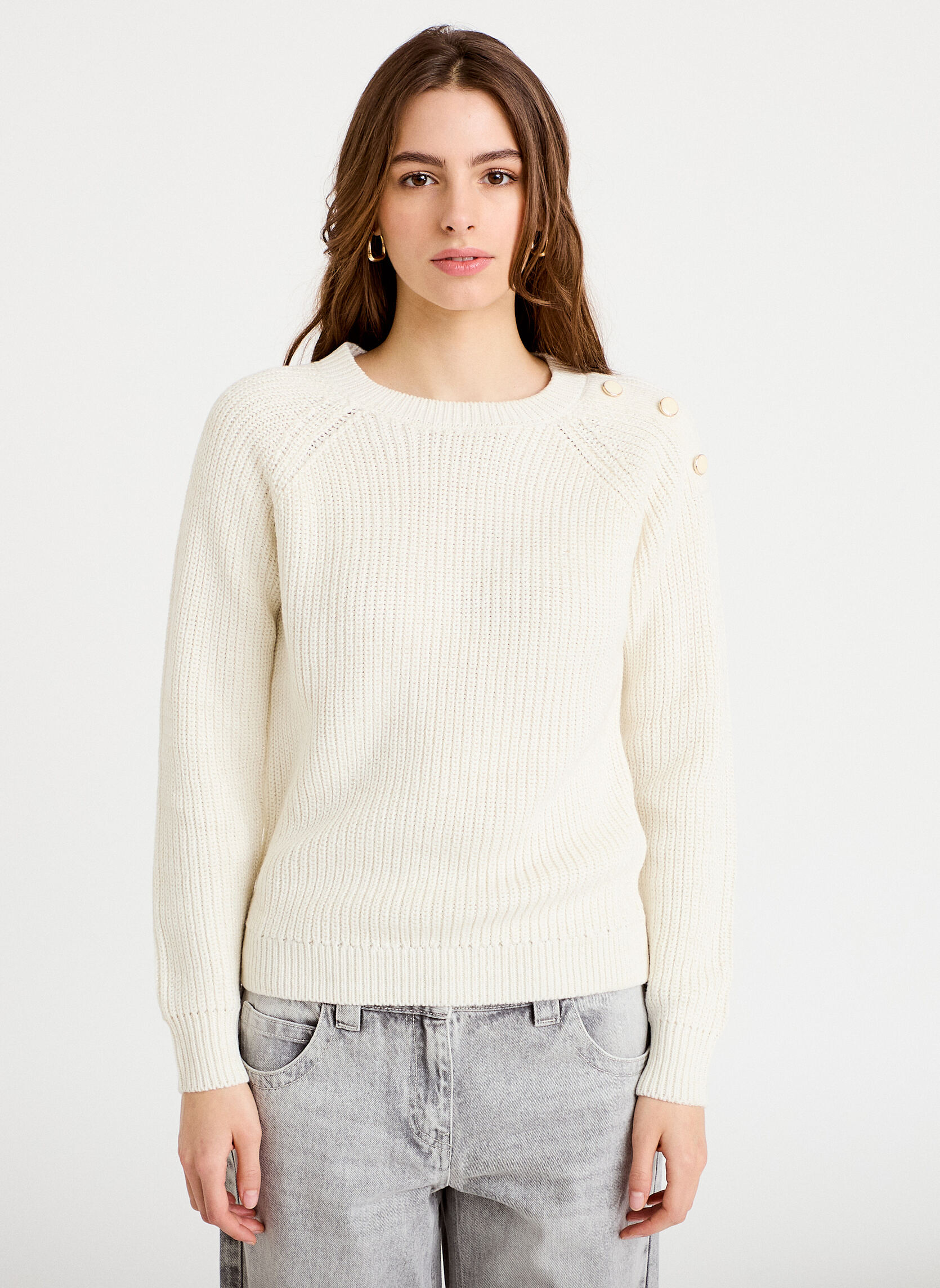 Pulls NEWTAMURON2 femme blanc Cache Cache Pulls NEWTAMURON2 femme blanc Blanc