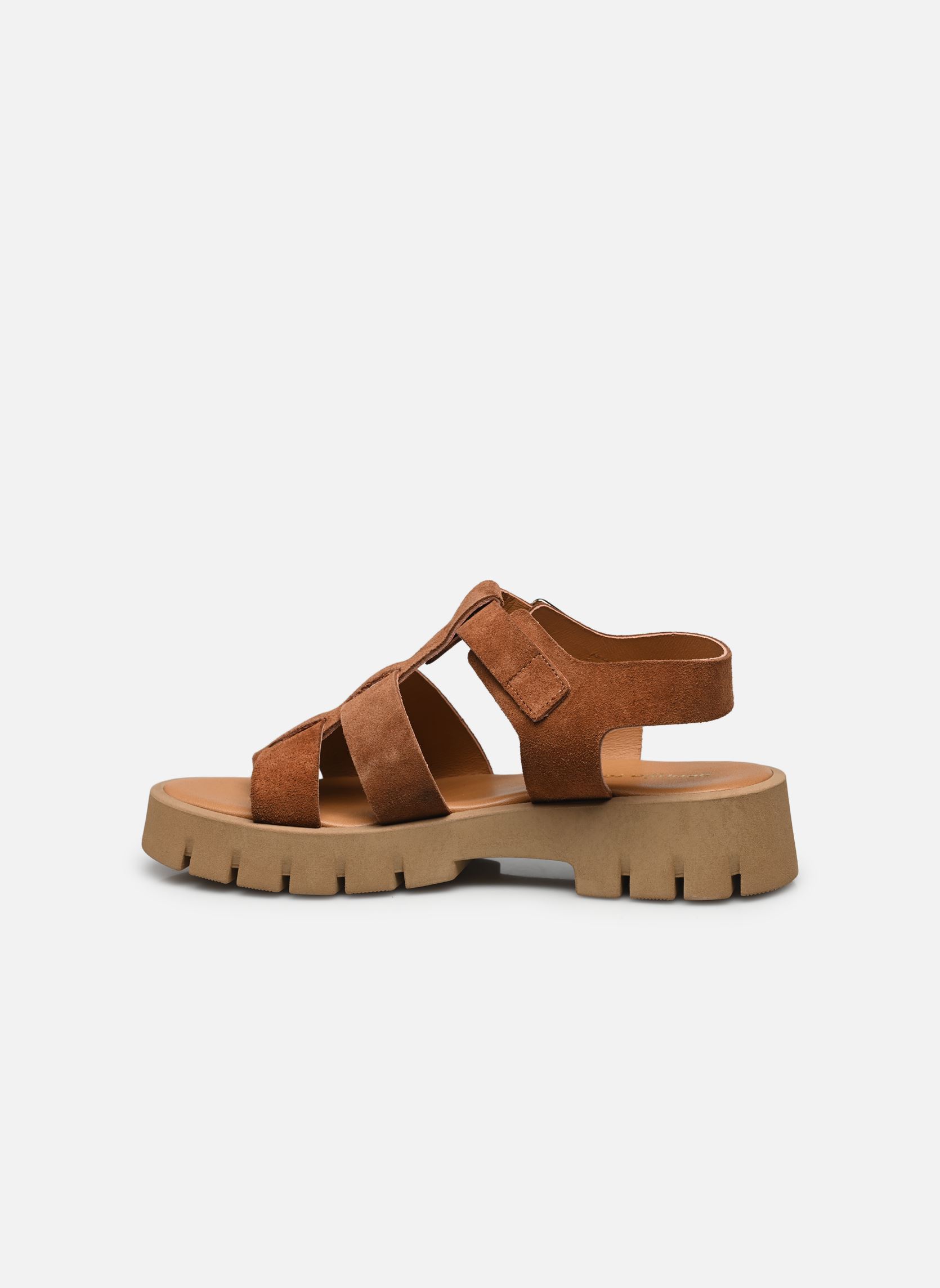 Flache Sandalen Decrant - sandales damen braun Georgia Rose Flache Sandalen Decrant - sandales damen braun COGNAC