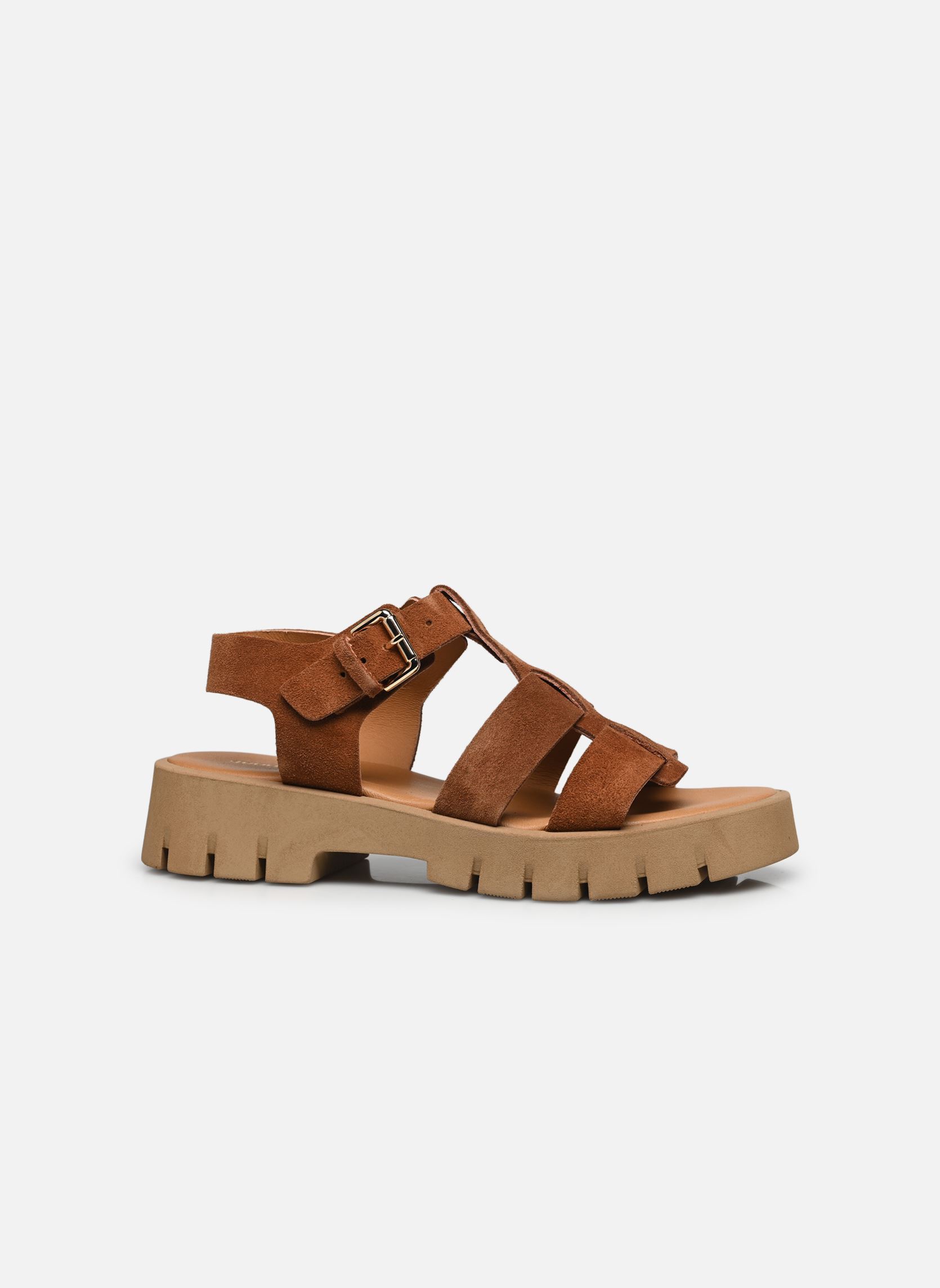Flache Sandalen Decrant - sandales damen braun Georgia Rose Flache Sandalen Decrant - sandales damen braun COGNAC