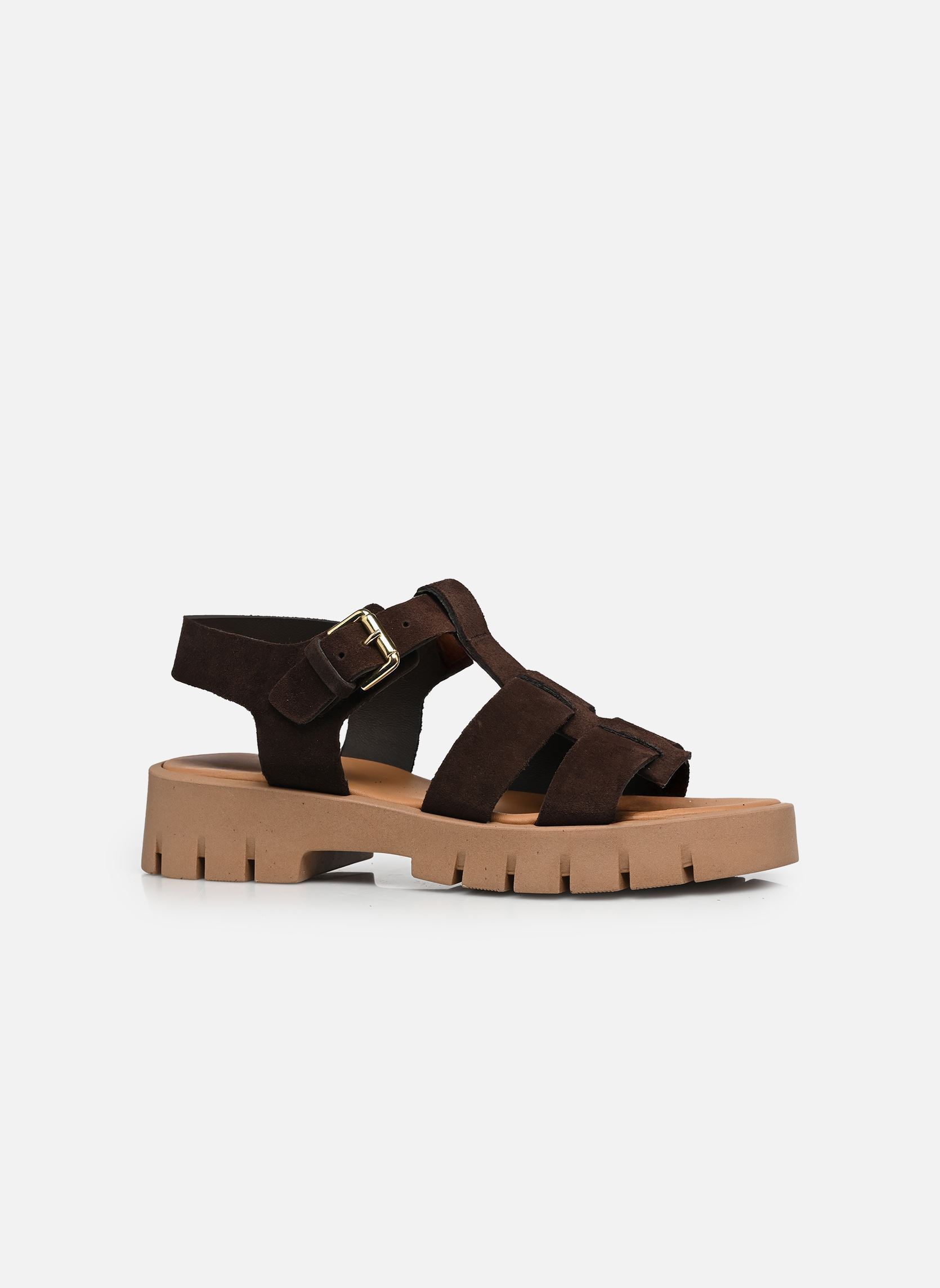 Flache Sandalen Decrant - sandales damen braun Georgia Rose Flache Sandalen Decrant - sandales damen braun CHOCOLAT